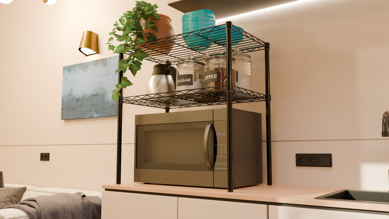 Tune Home 2-Tier Compact Microwave Storage Rack - Tune home