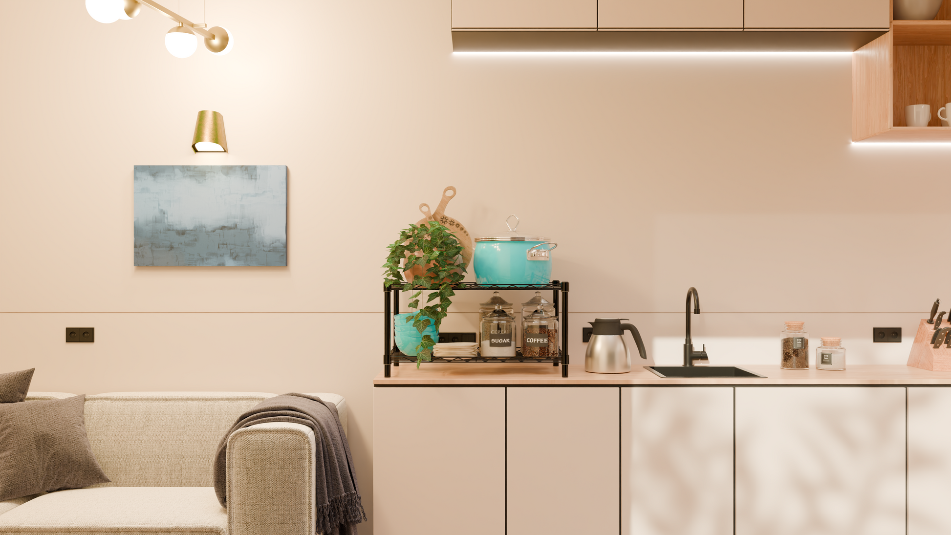 Tune Home 2 Tier Countertop Metal Wire Storage Rack - Tune home