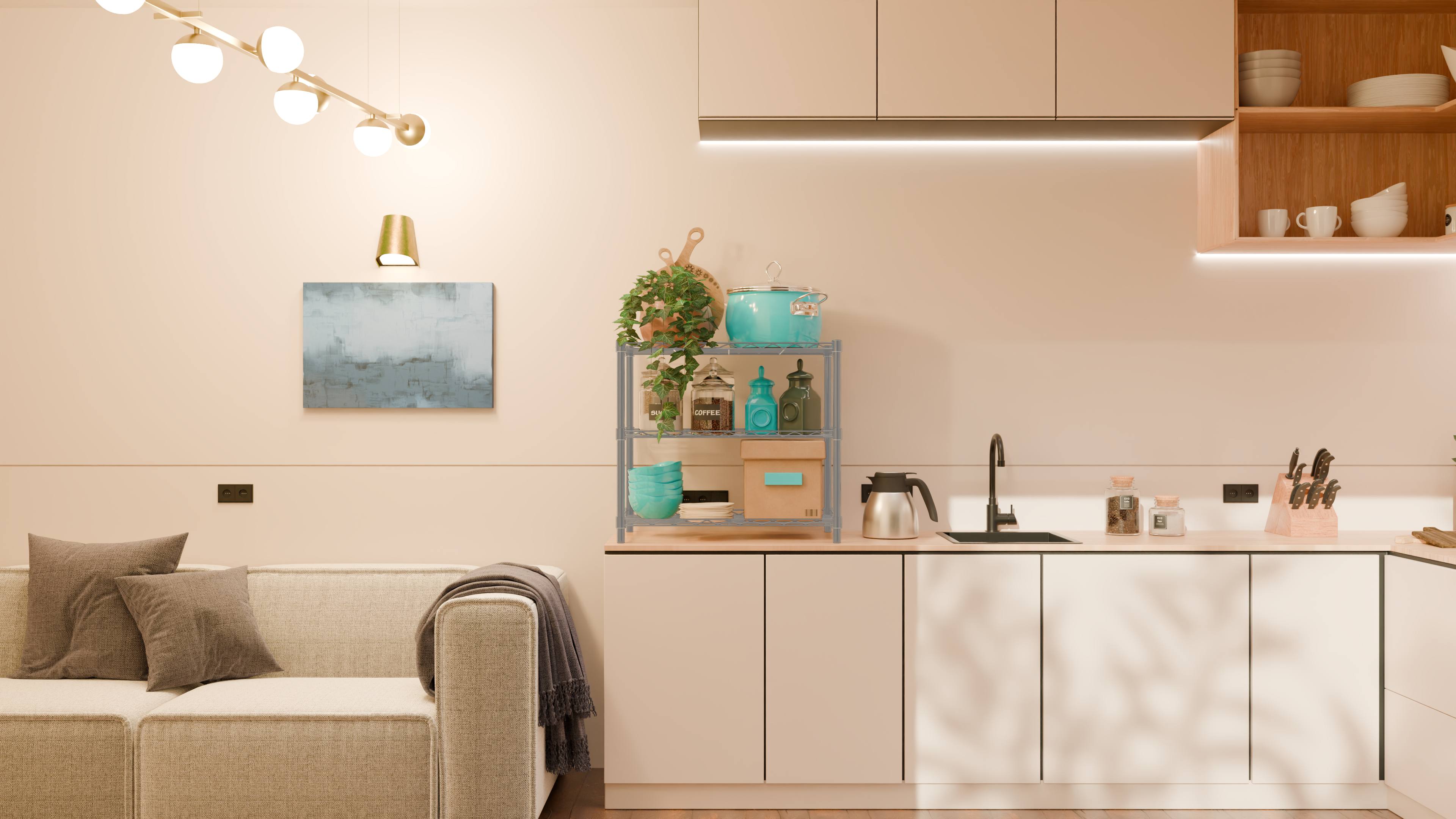 Tune Home 3 Tier Countertop Metal Wire Storage Rack - Tune home