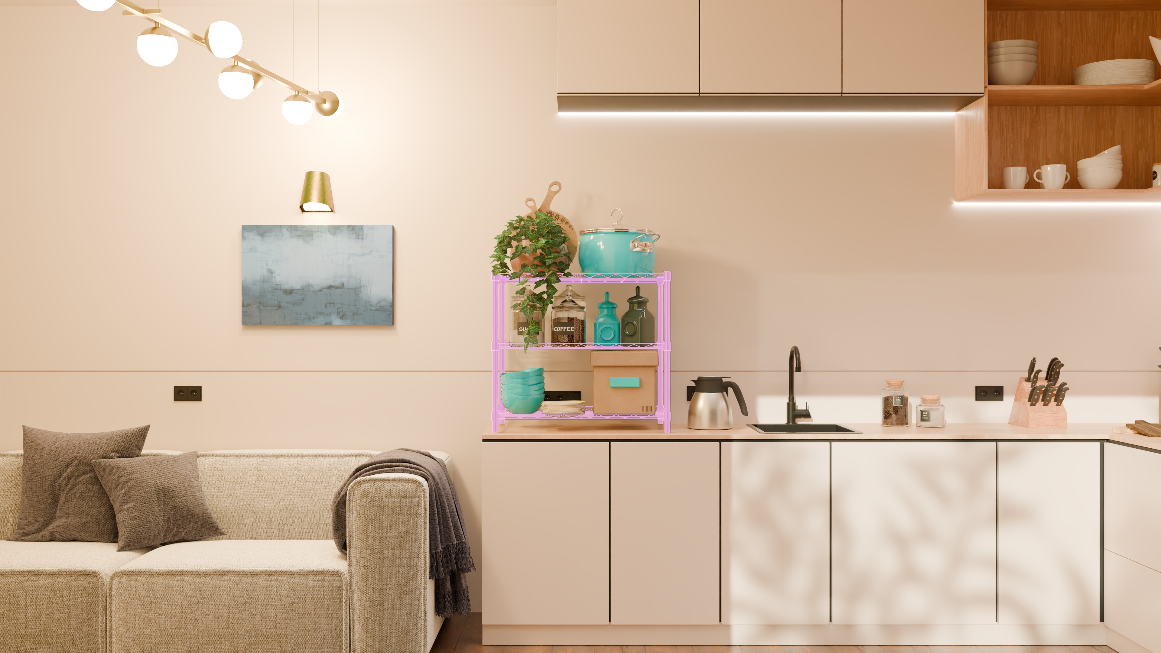 Tune Home 3 Tier Countertop Metal Wire Storage Rack - Tune home