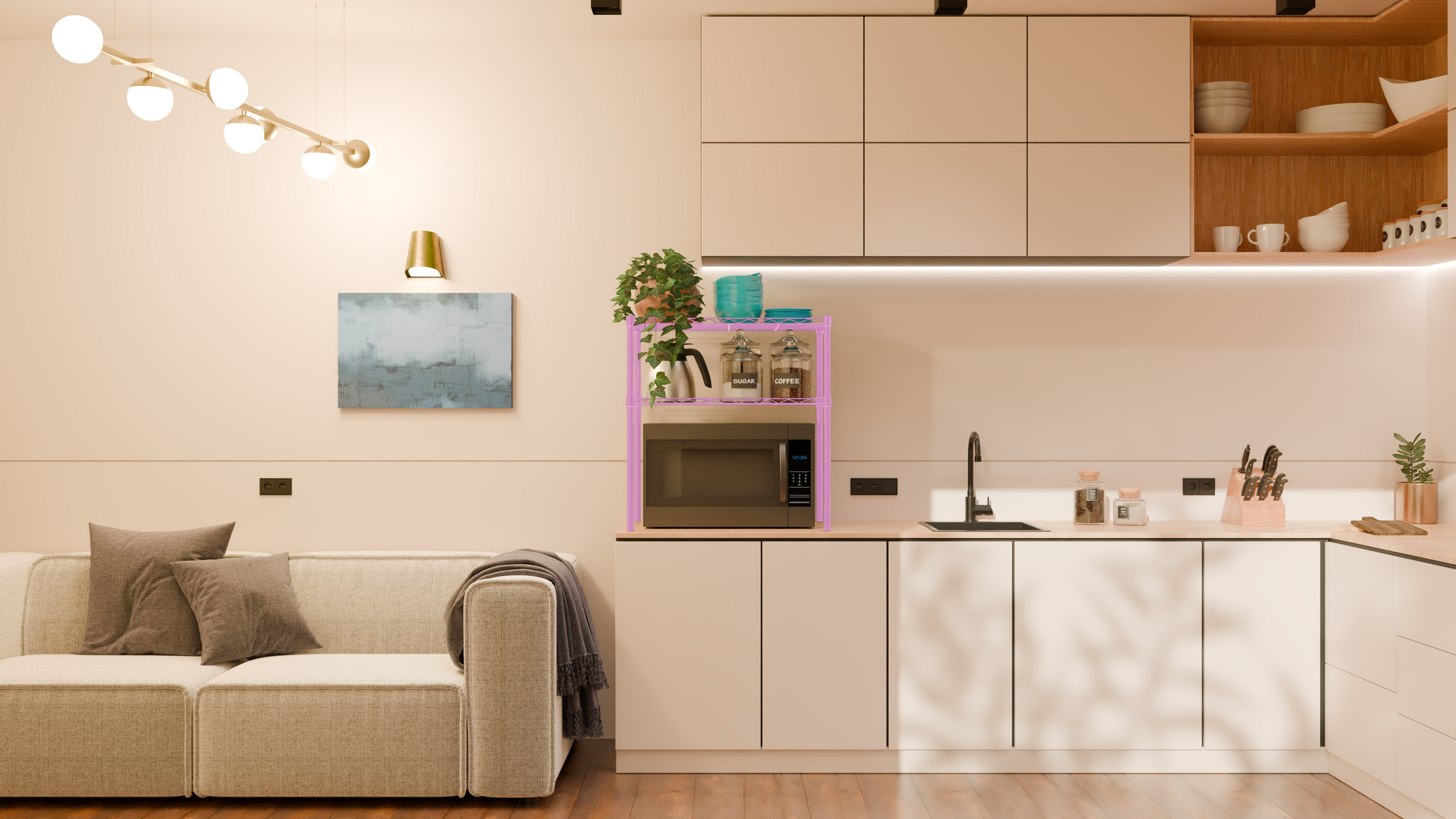 Tune Home 2-Tier Compact Microwave Storage Rack - Tune home