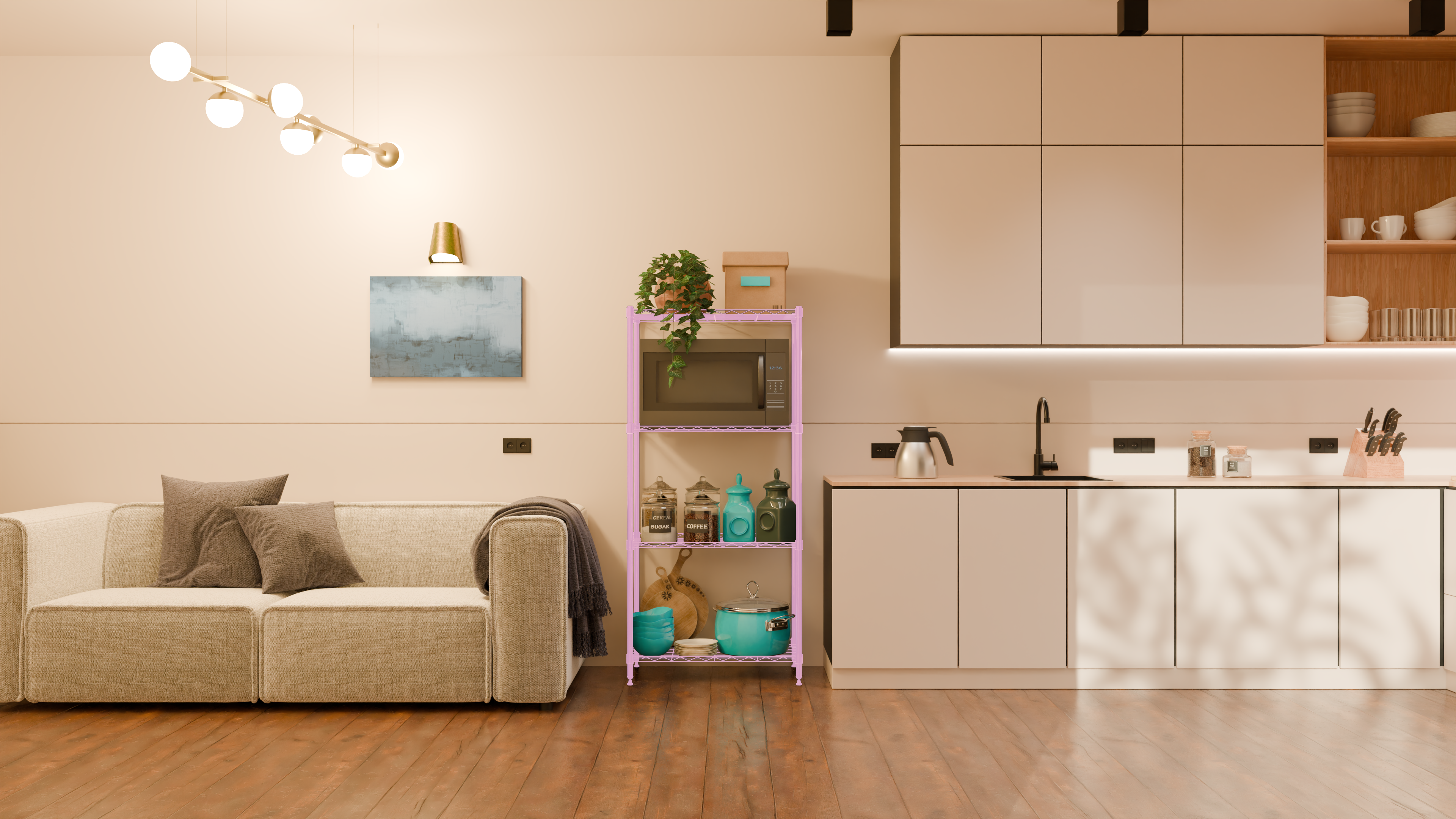 Tune Home 4 Tier Metal Wire Storage Rack - Tune home