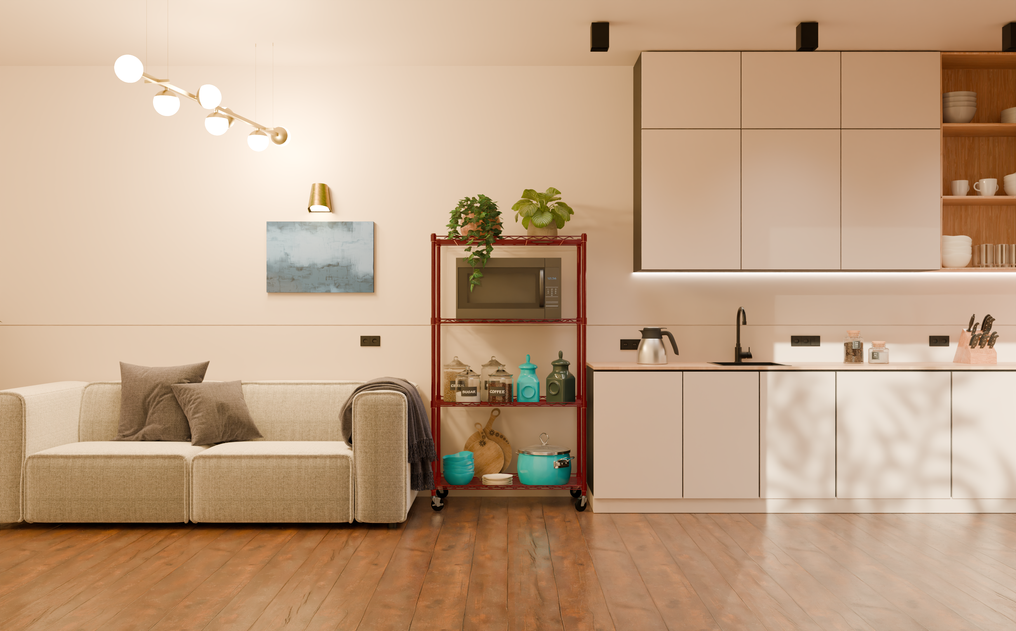 Tune Home 4 Tier Metal Wire Storage Rack with Wheels - Tune home