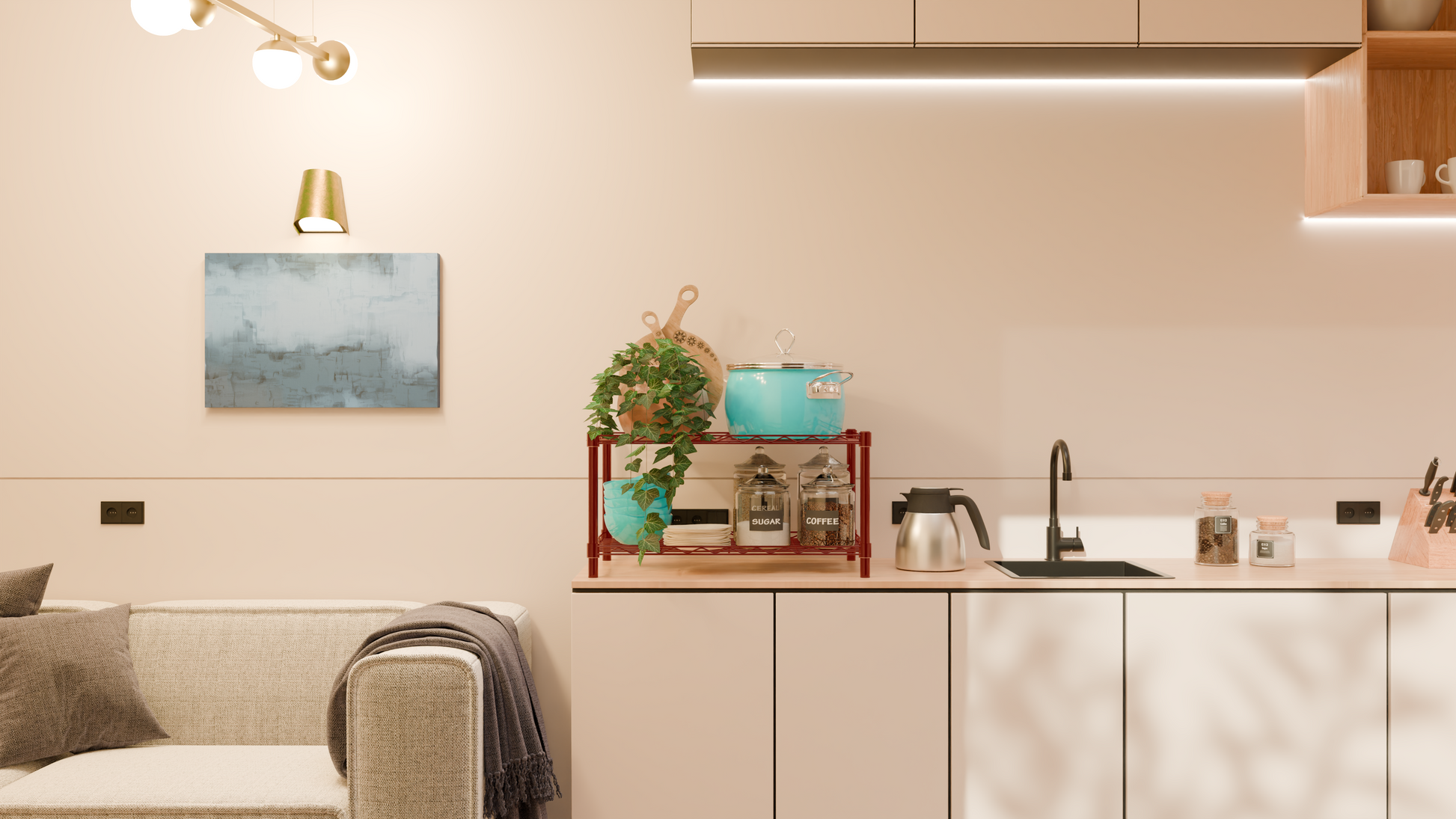 Tune Home 2 Tier Countertop Metal Wire Storage Rack - Tune home