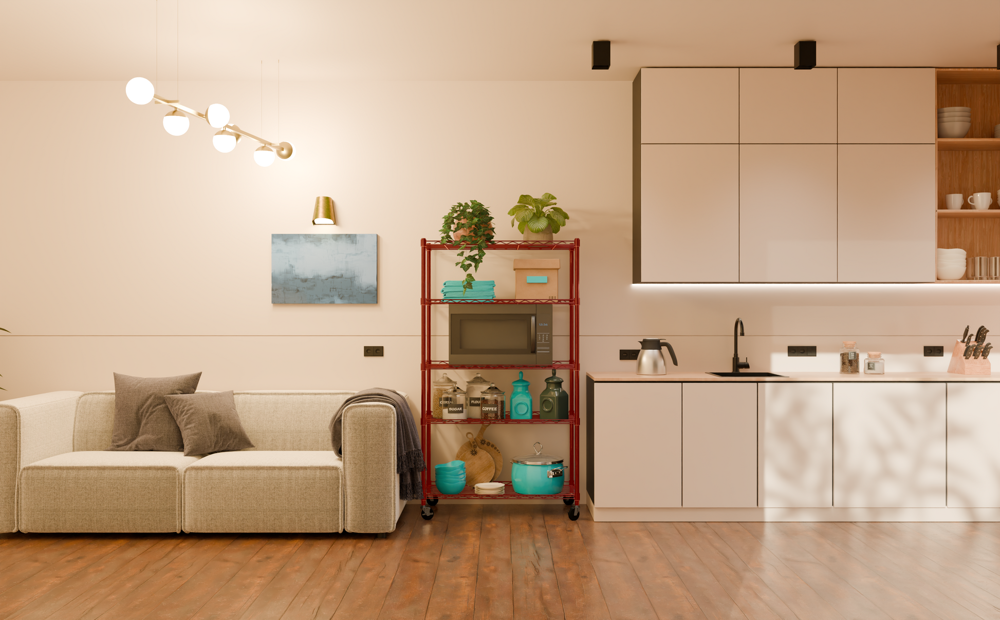 Tune Home 5 Tier Metal Wire Storage Rack with Wheels - Tune home