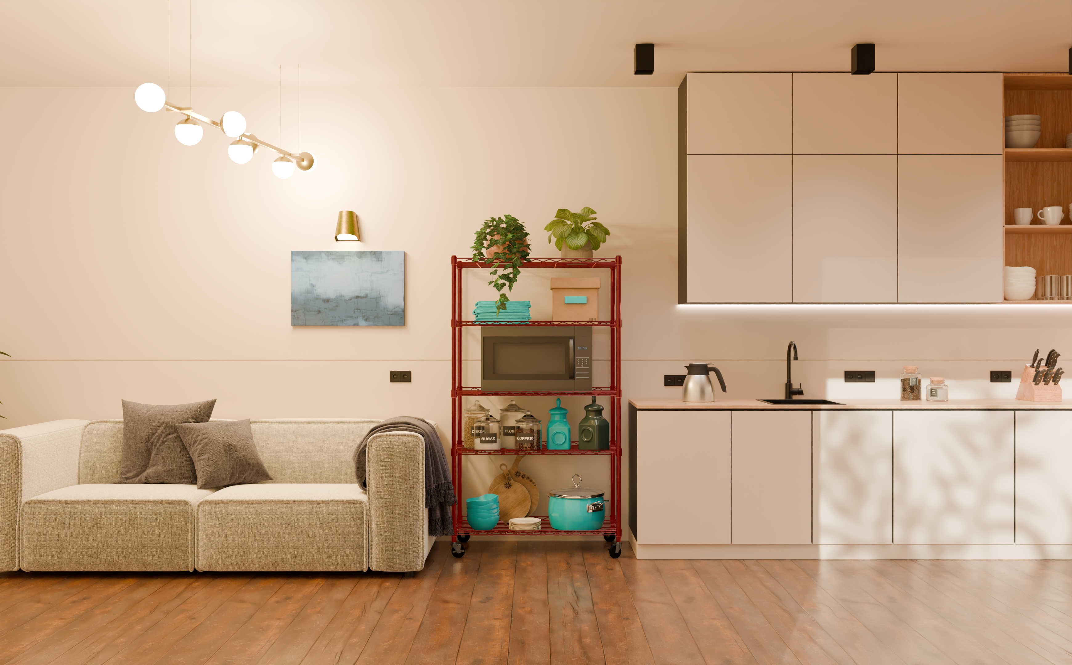 Tune Home 5 Tier Metal Wire Storage Rack with Wheels - Tune home