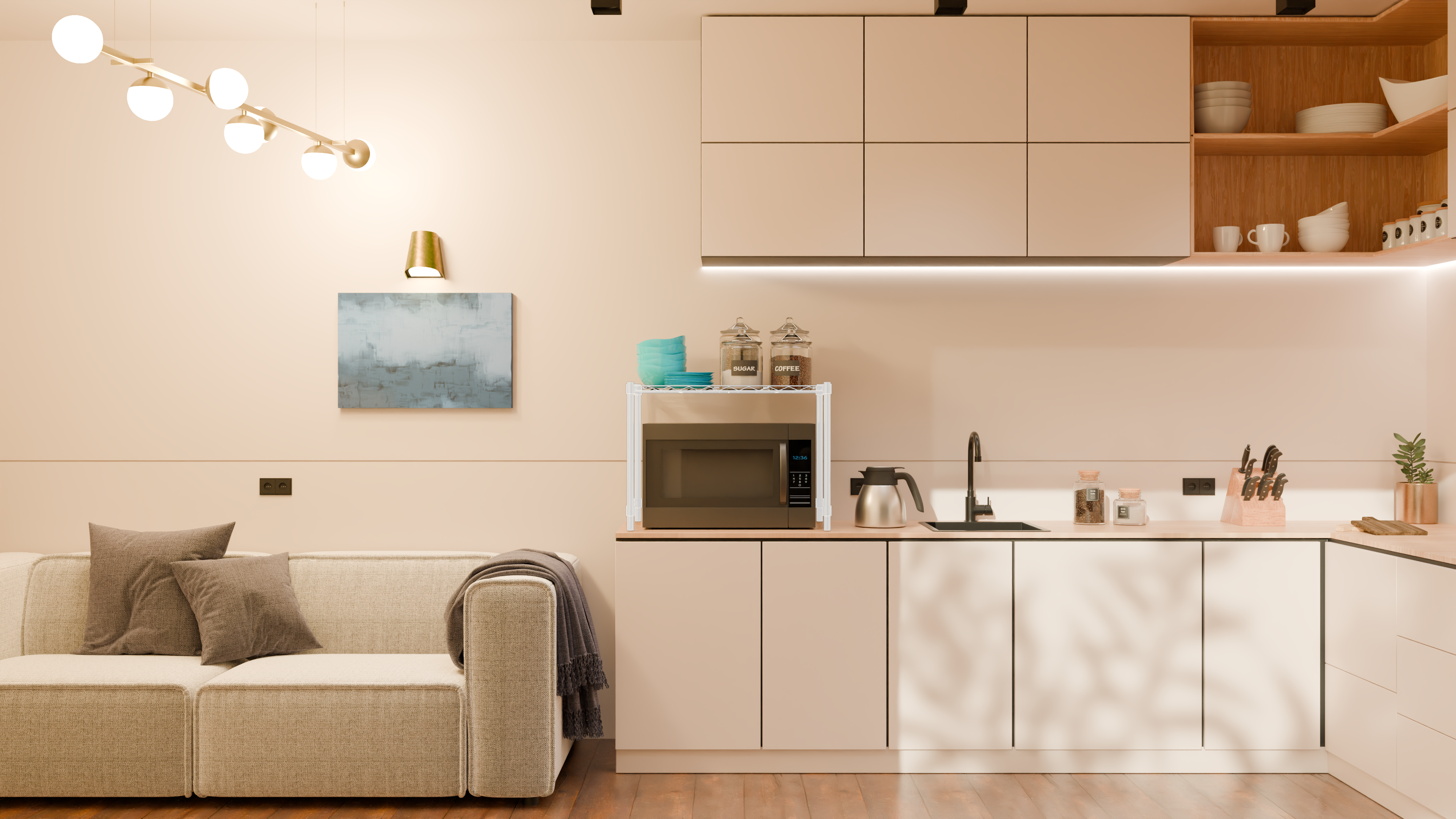 Tune Home 1-Tier Microwave Storage Rack - Tune home