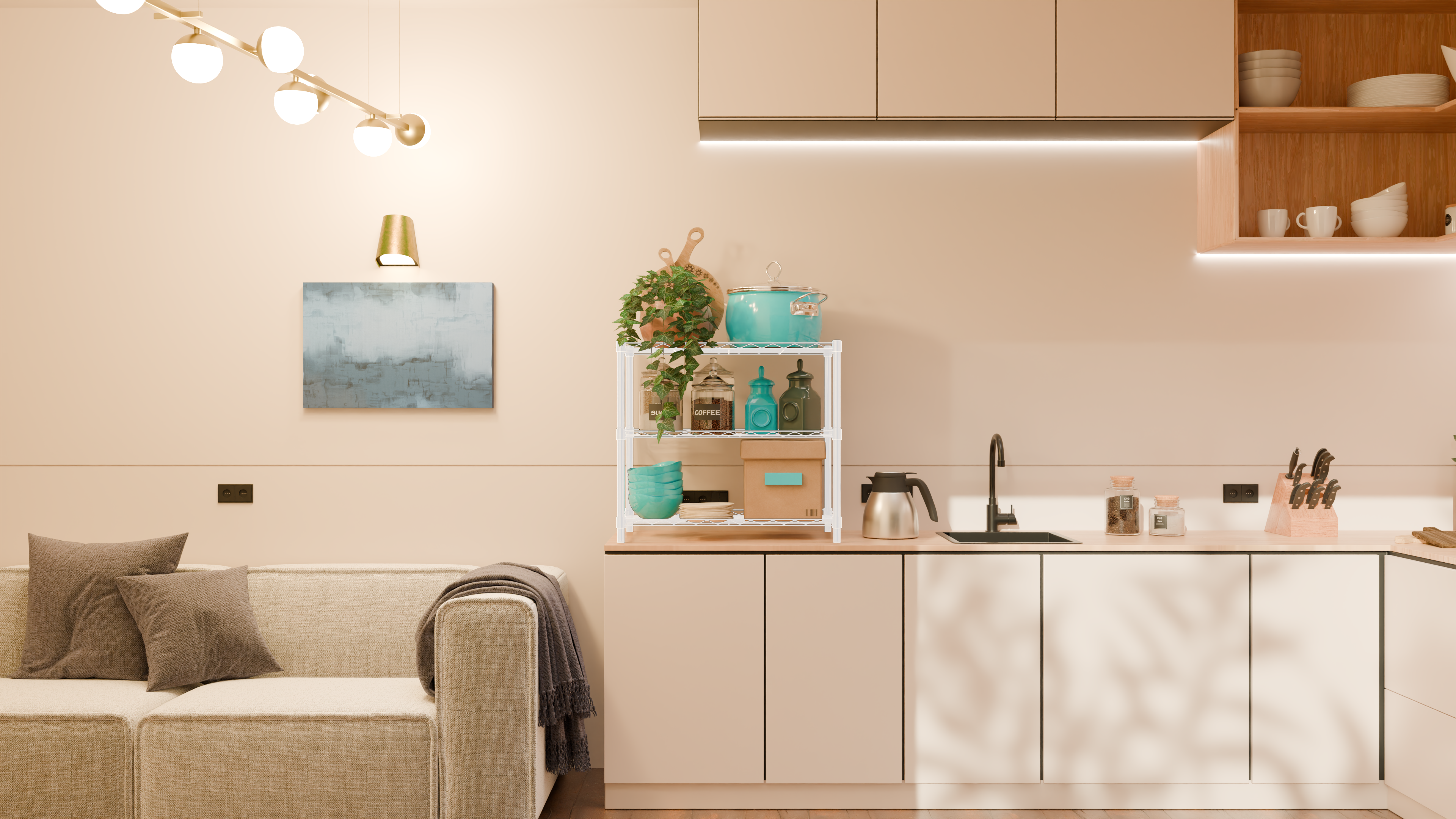 Tune Home 3 Tier Countertop Metal Wire Storage Rack - Tune home