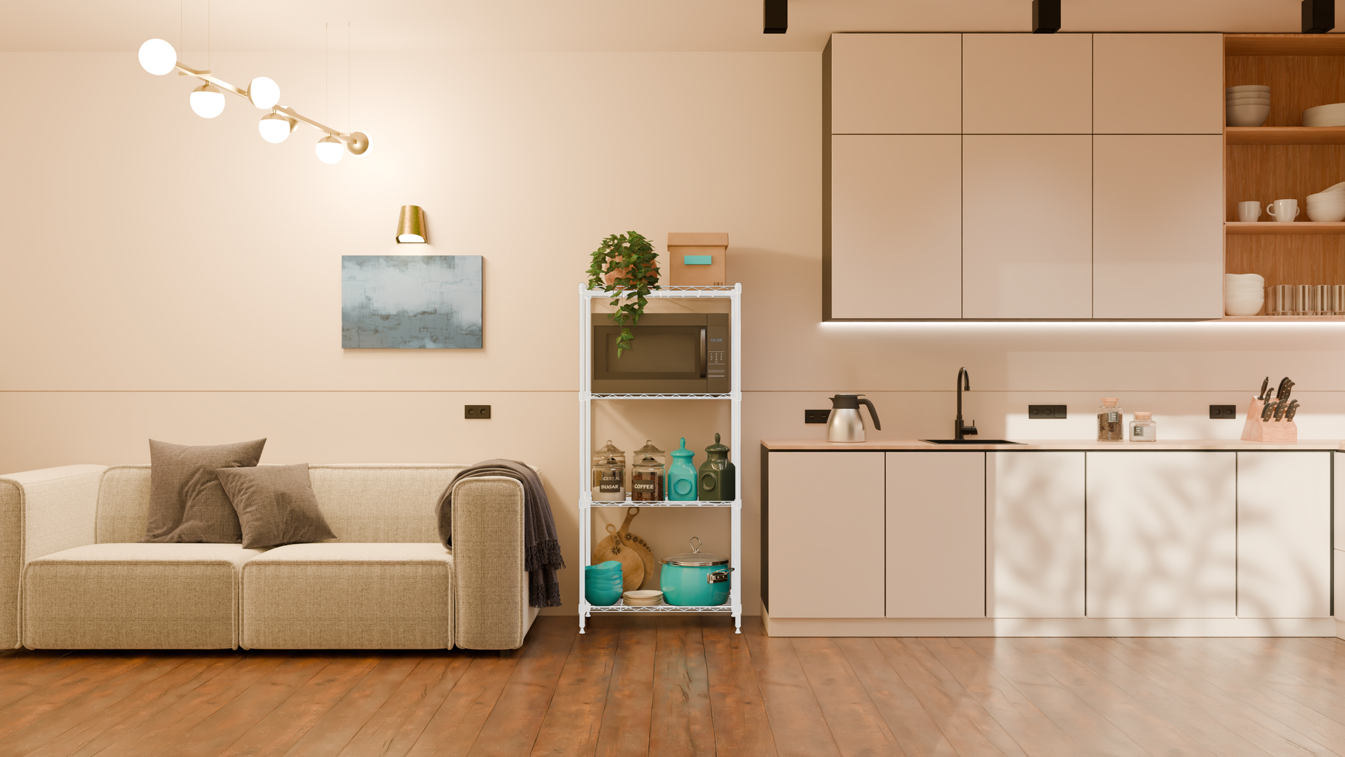 Tune Home 4 Tier Metal Wire Storage Rack - Tune home