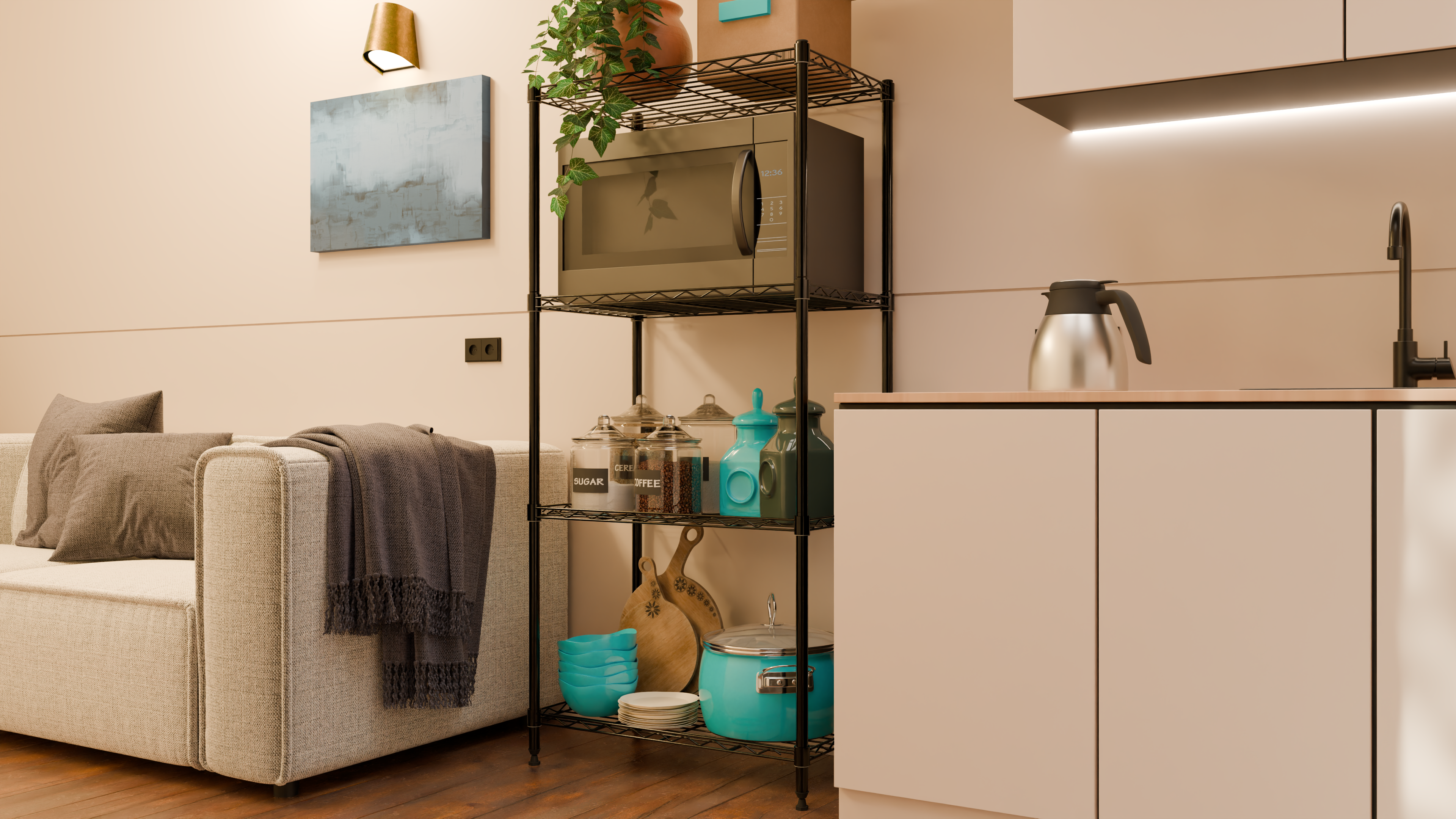 Tune Home 4 Tier Metal Wire Storage Rack - Tune home