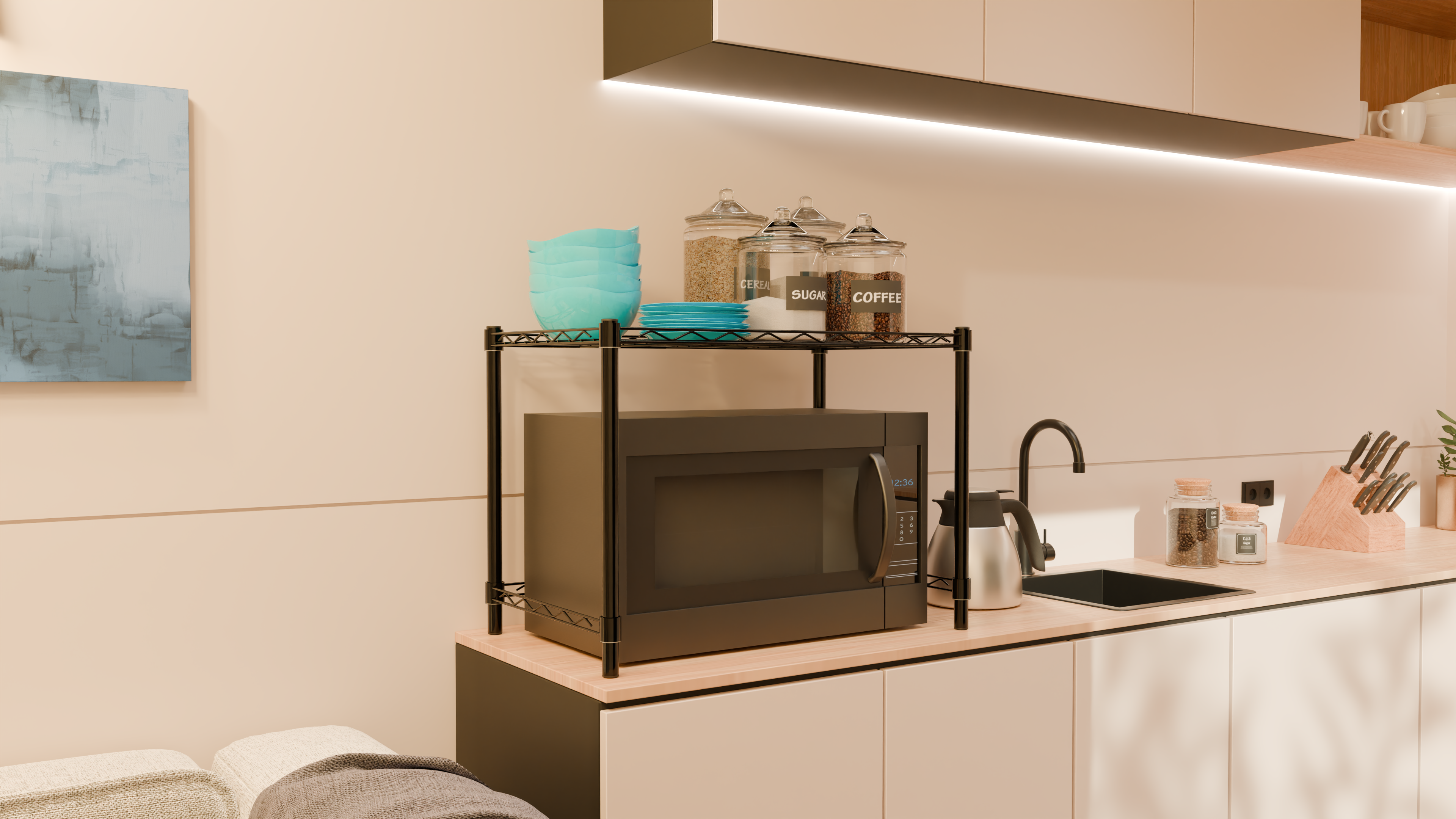 Tune Home 1-Tier Microwave Storage Rack - Tune home