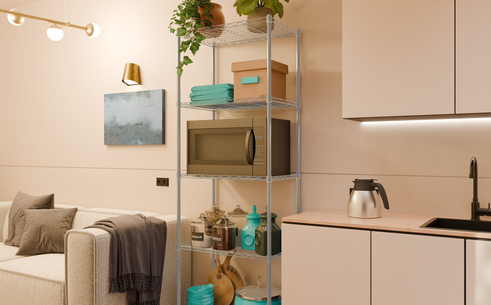 Tune Home 5 Tier Metal Wire Storage Rack - Tune home