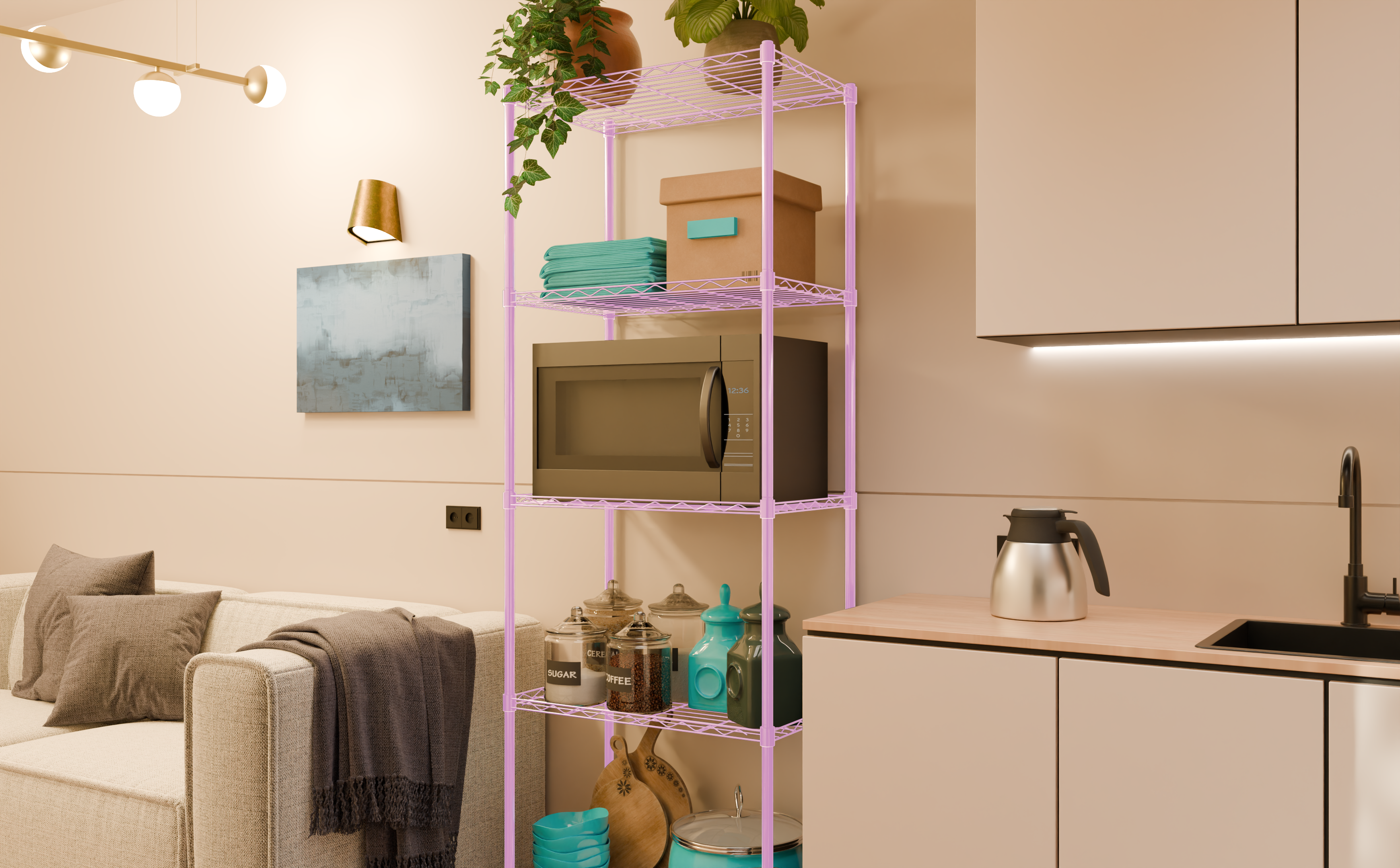 Tune Home 5 Tier Metal Wire Storage Rack - Tune home