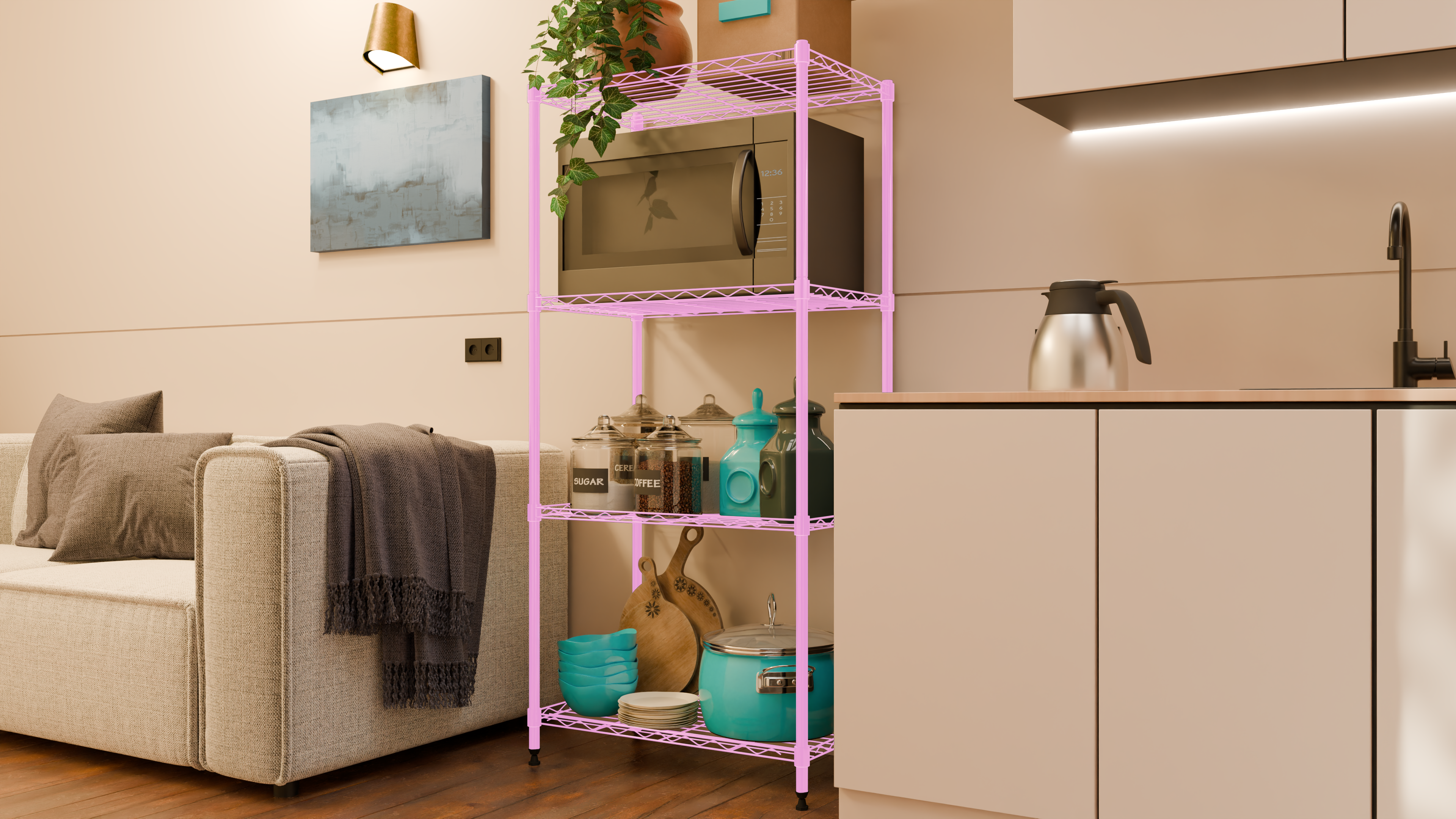 Tune Home 4 Tier Metal Wire Storage Rack - Tune home