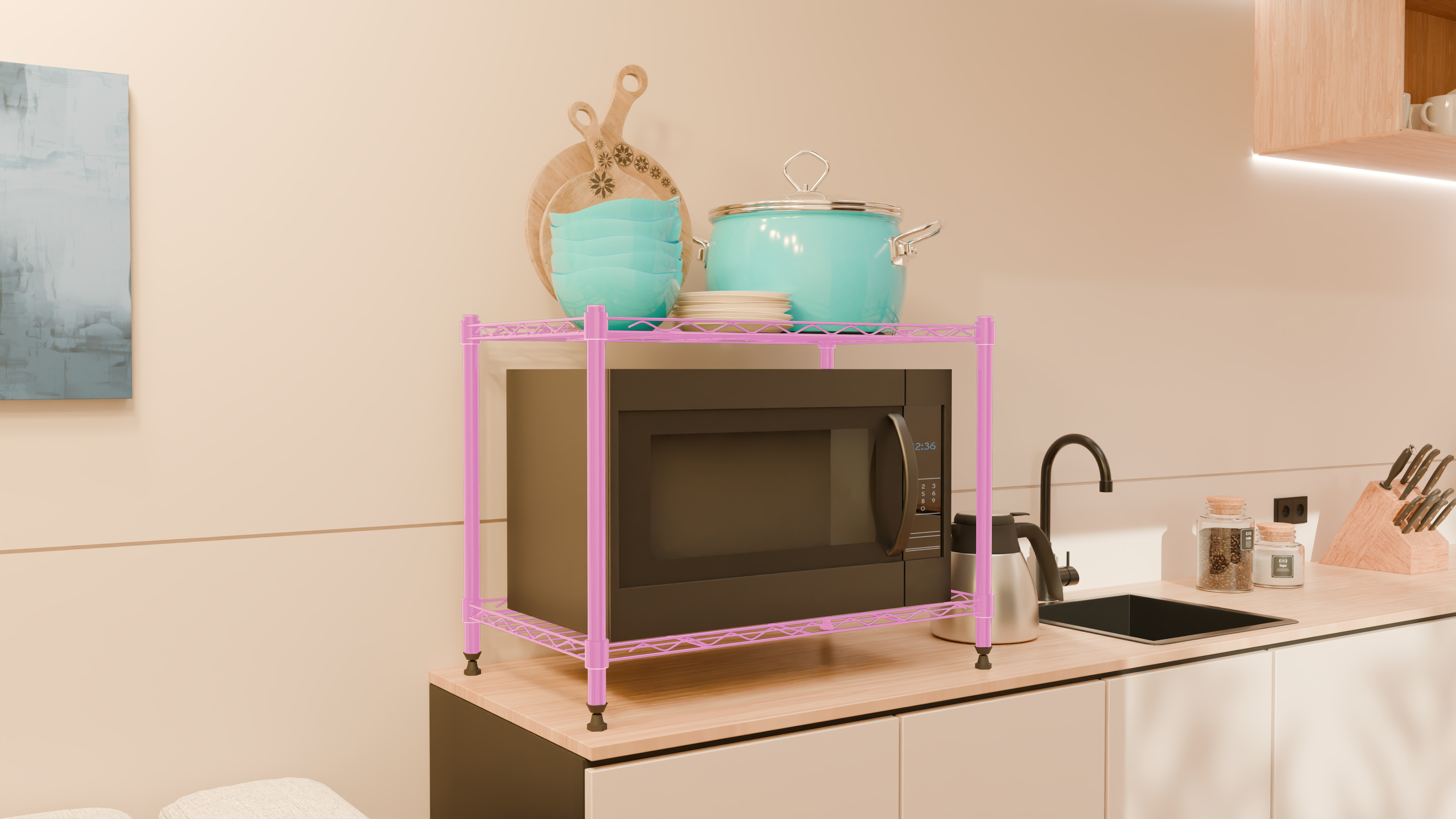 Tune Home 2 Tier Metal Wire Storage Rack - Tune home