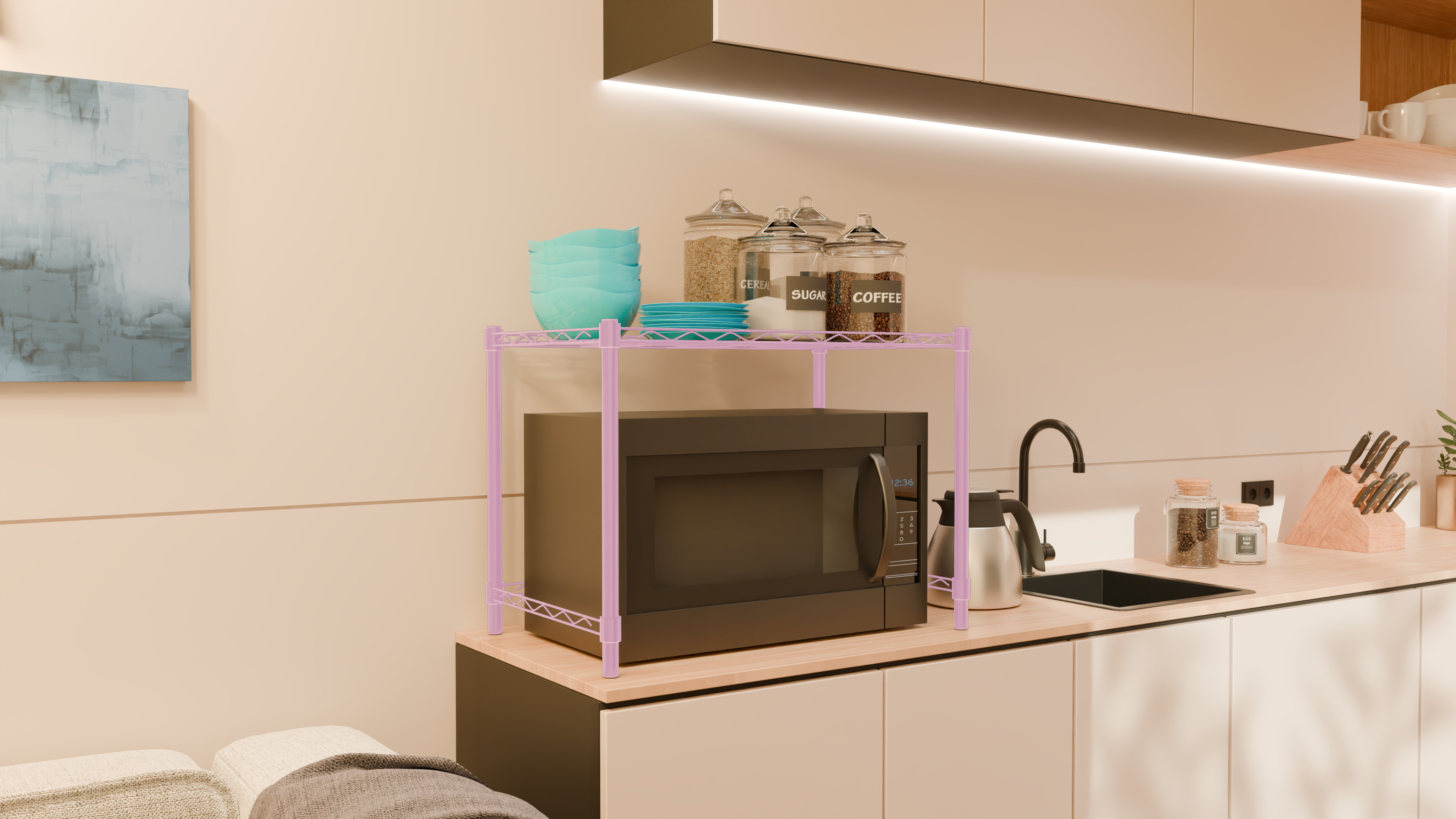 Tune Home 1-Tier Microwave Storage Rack - Tune home