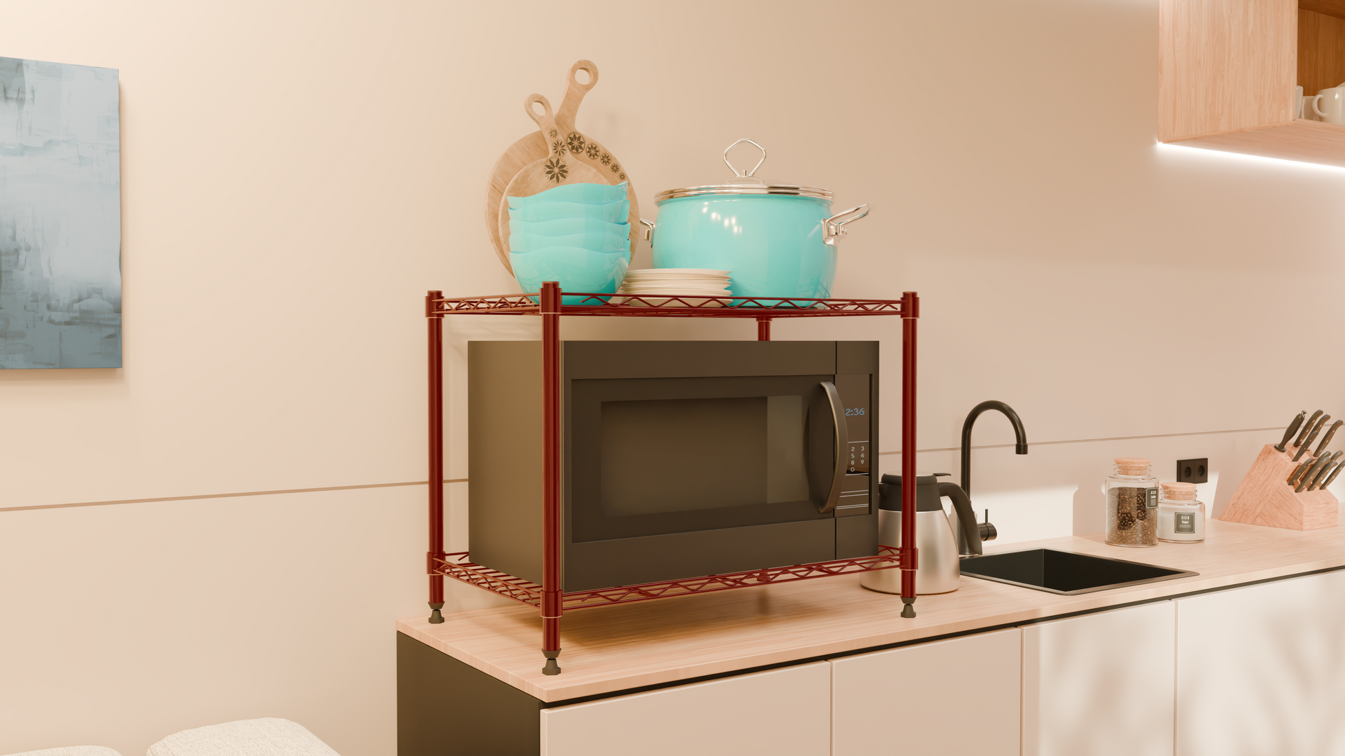 Tune Home 2 Tier Metal Wire Storage Rack - Tune home