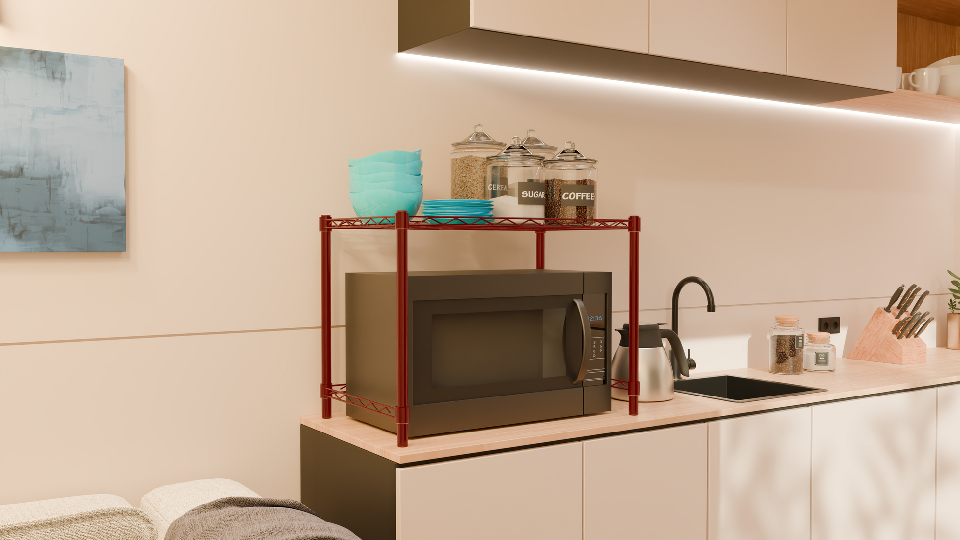 Tune Home 1-Tier Microwave Storage Rack - Tune home