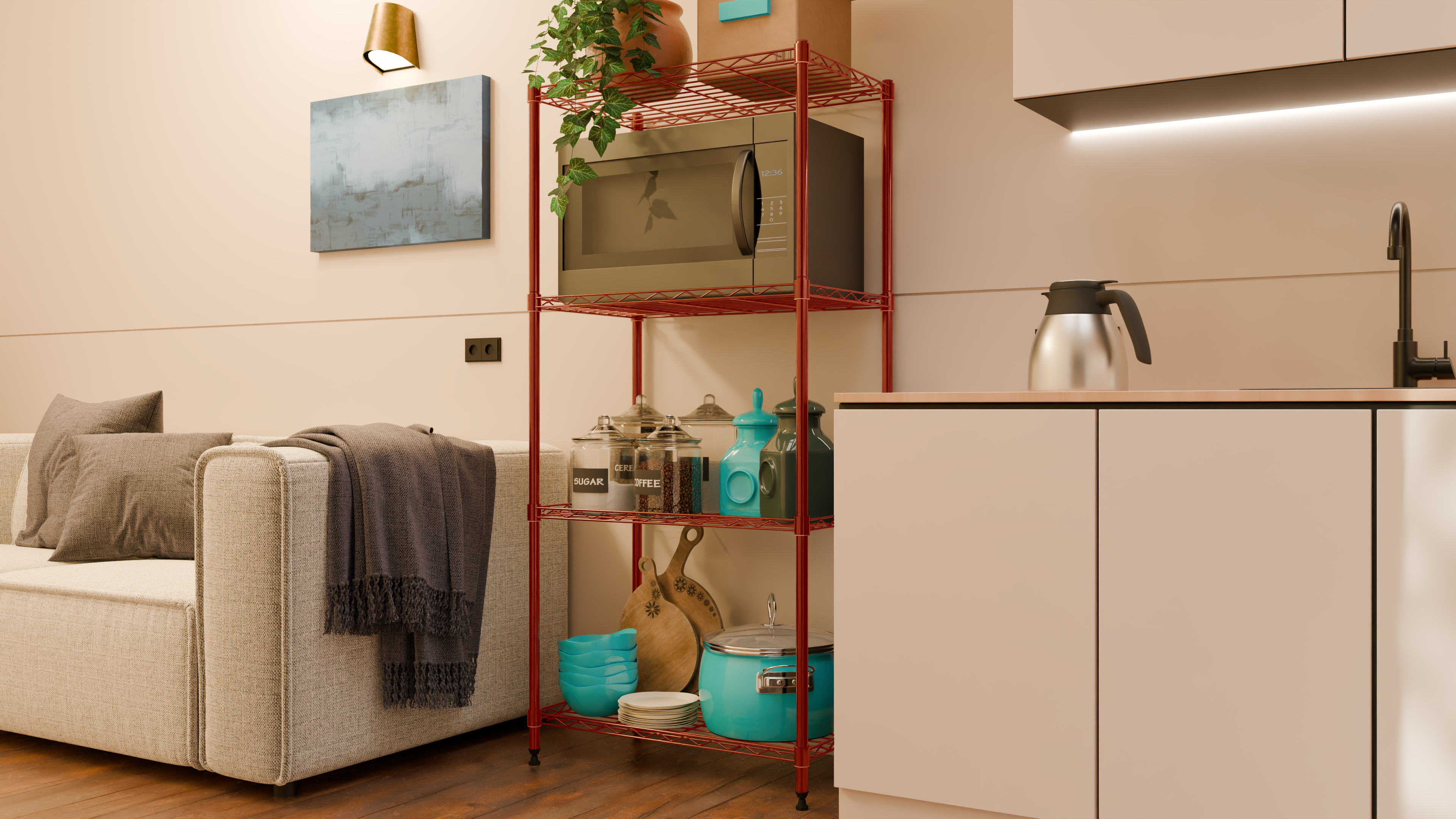 Tune Home 4 Tier Metal Wire Storage Rack - Tune home