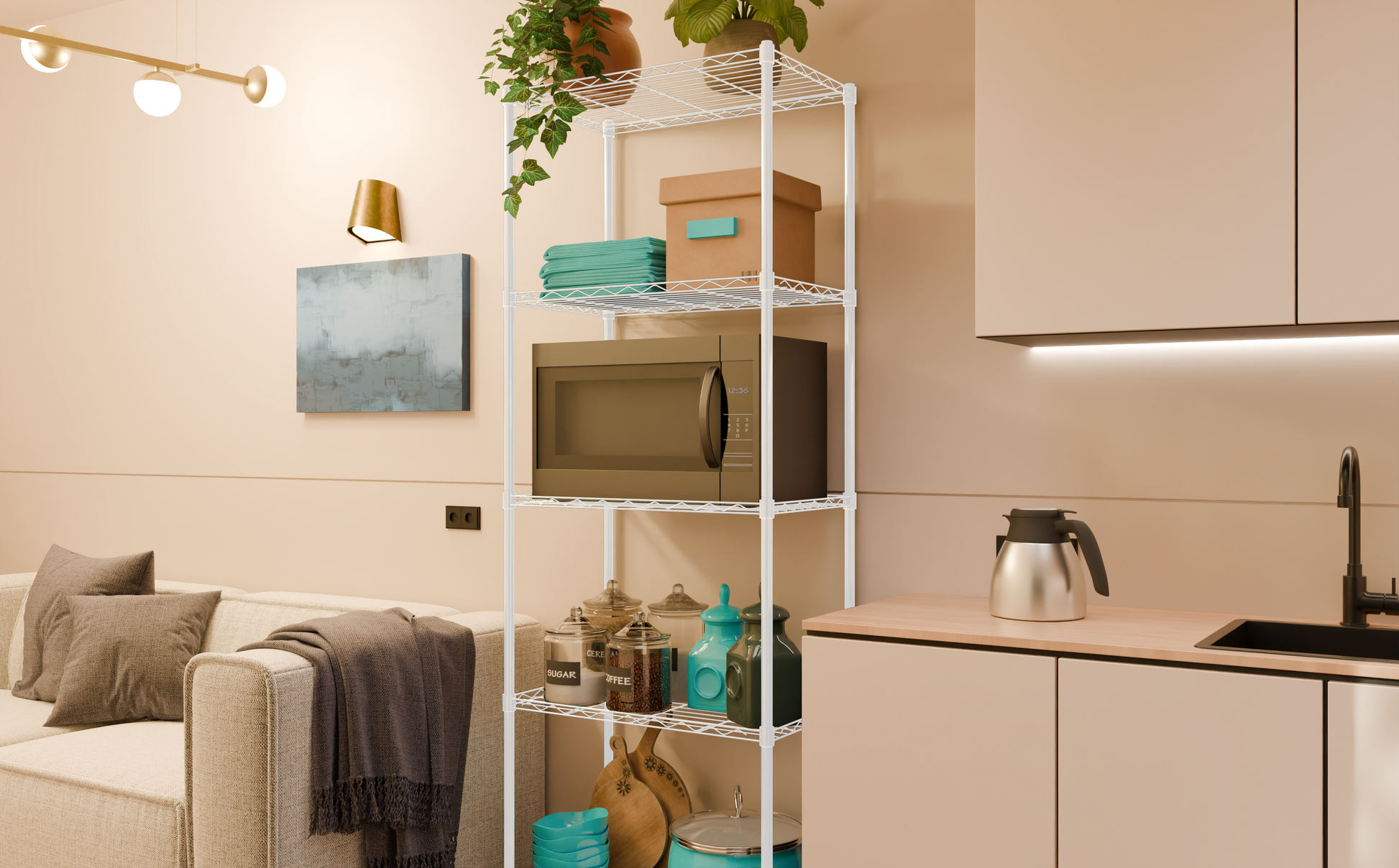 Tune Home 5 Tier Metal Wire Storage Rack - Tune home