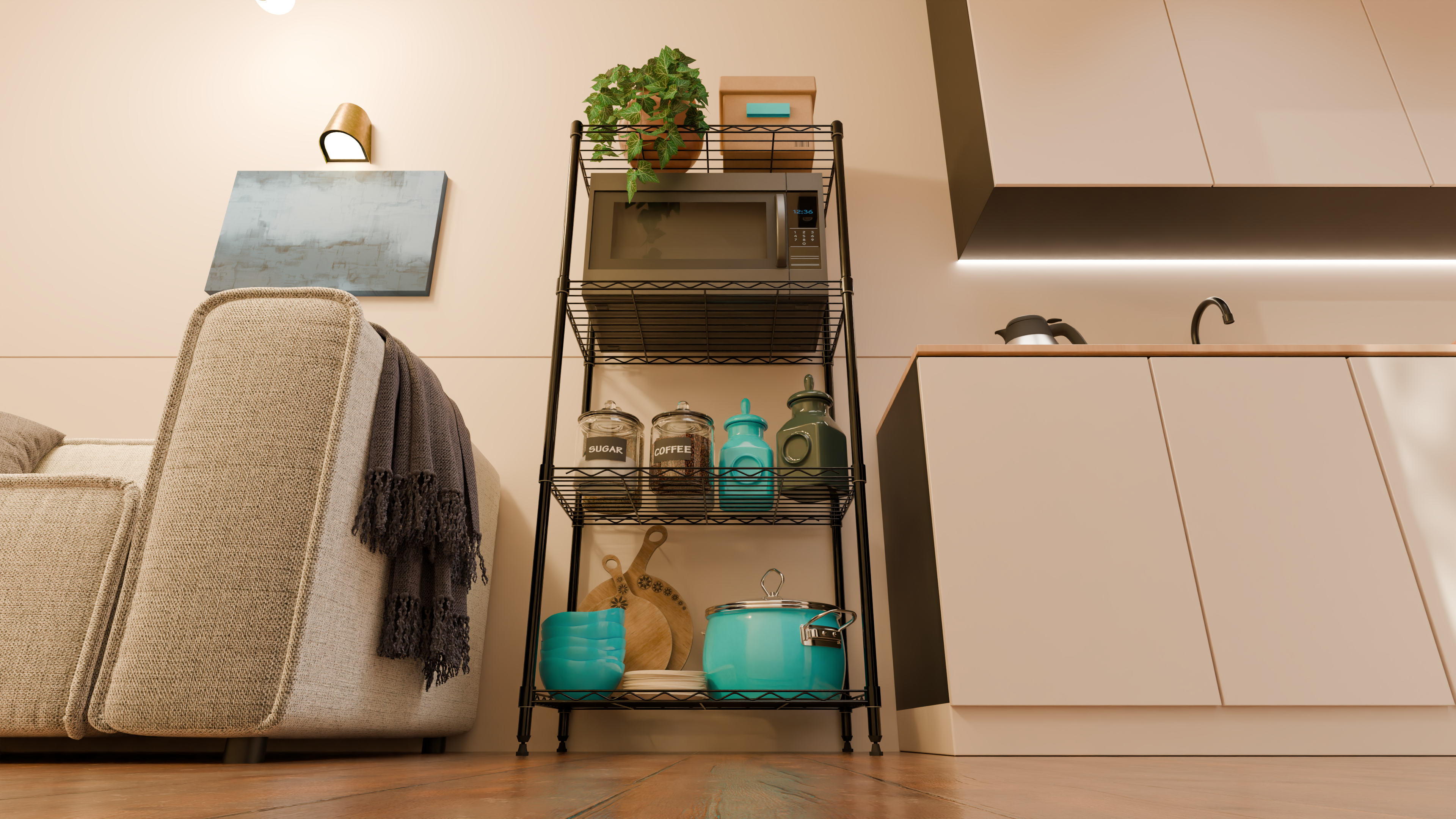 4 Tier Metal Wire Storage Rack