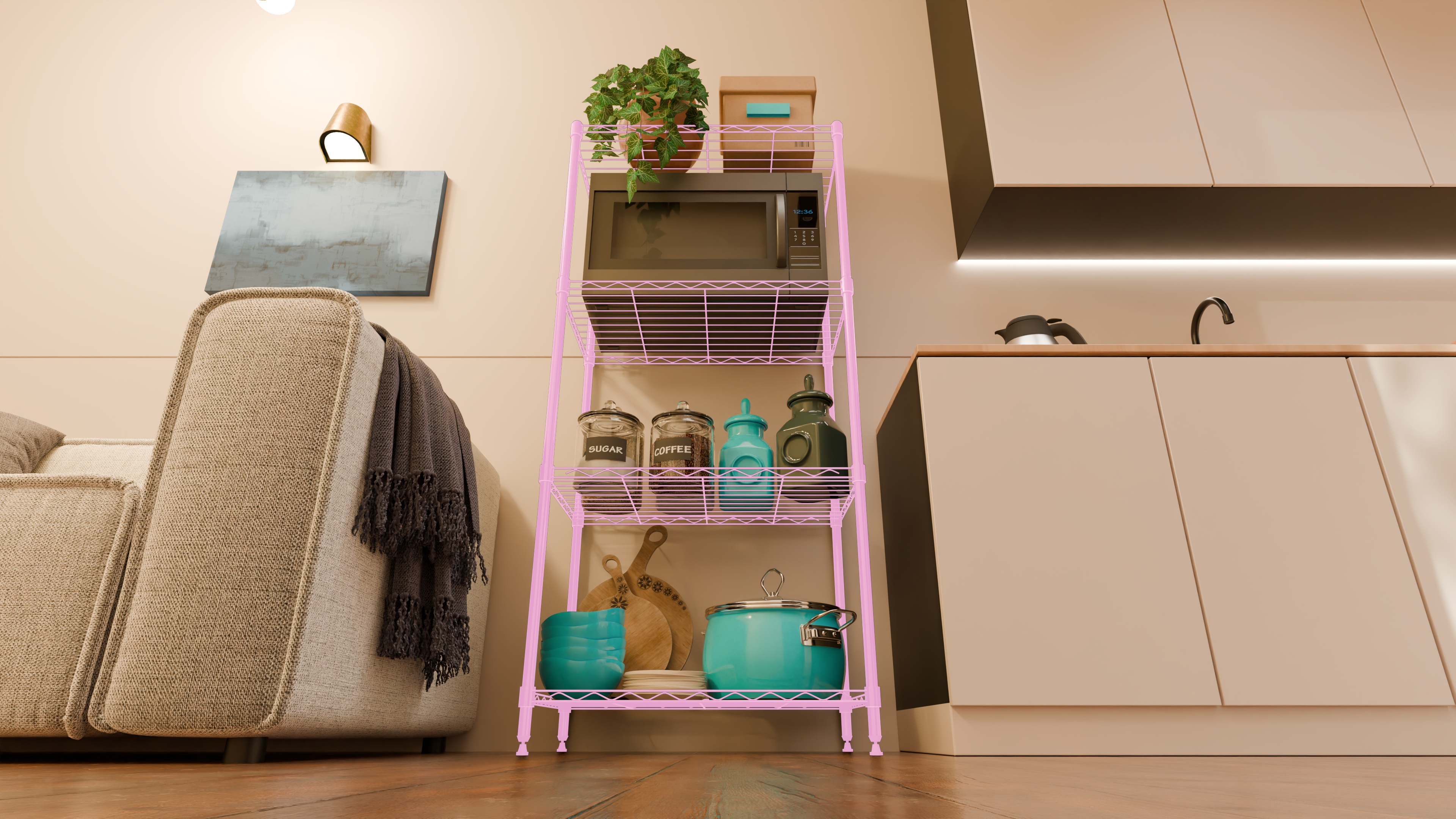 4 Tier Metal Wire Storage Rack