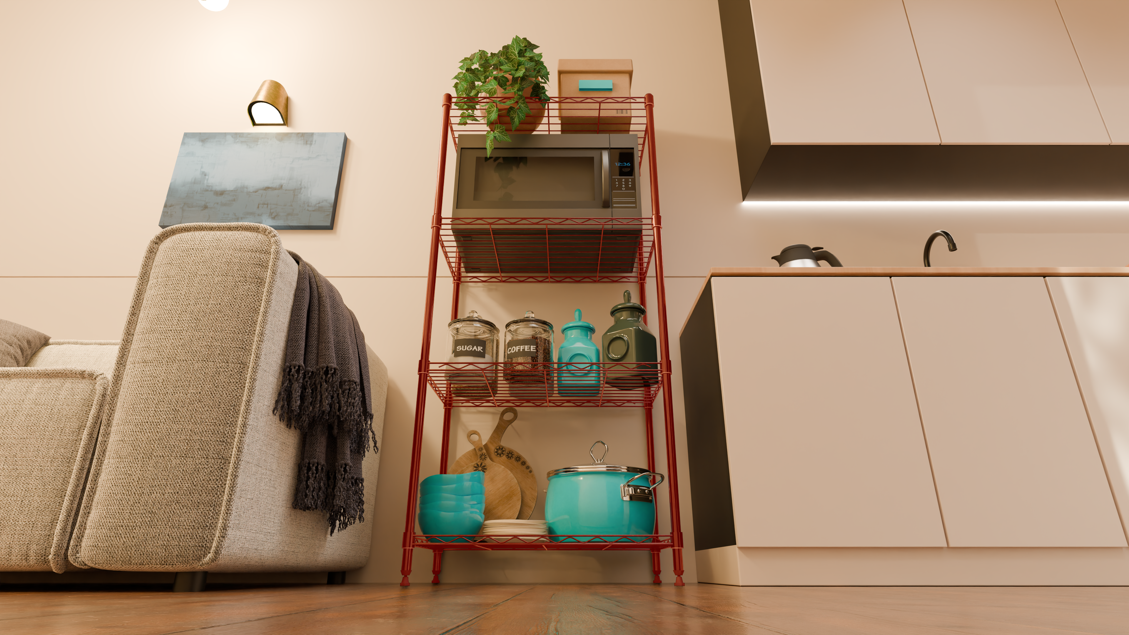 4 Tier Metal Wire Storage Rack