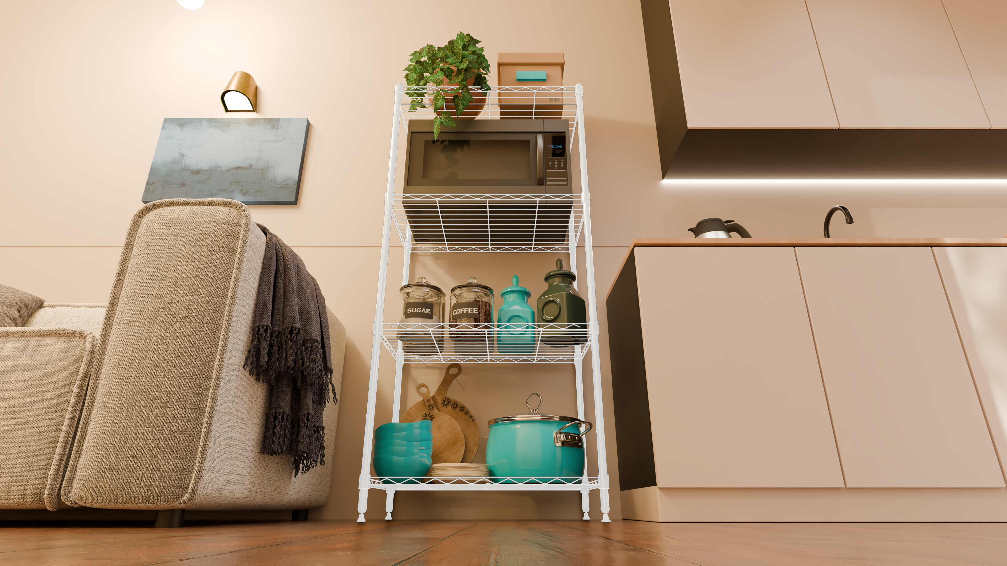 4 Tier Metal Wire Storage Rack