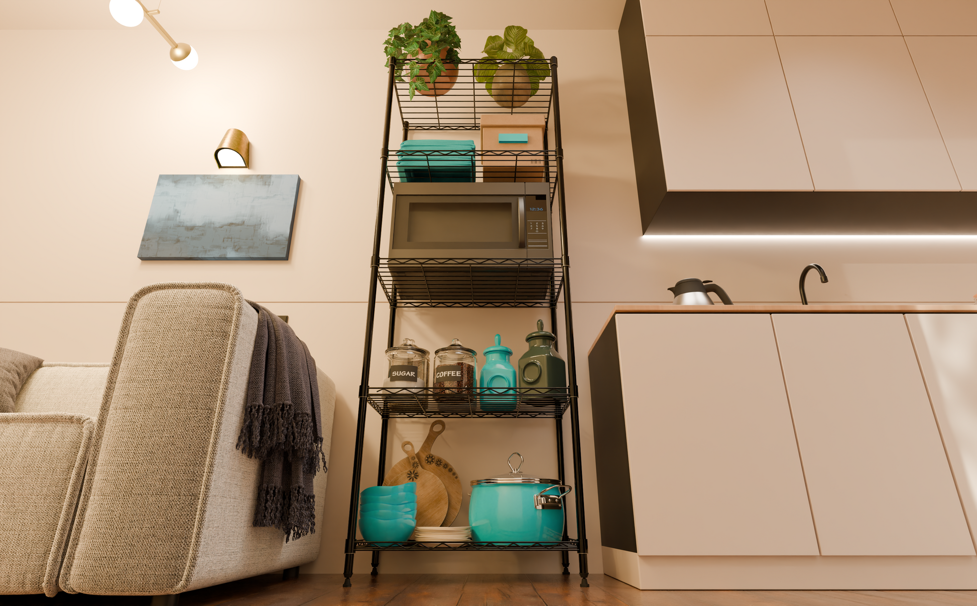 Tune Home 5 Tier Metal Wire Storage Rack - Tune home