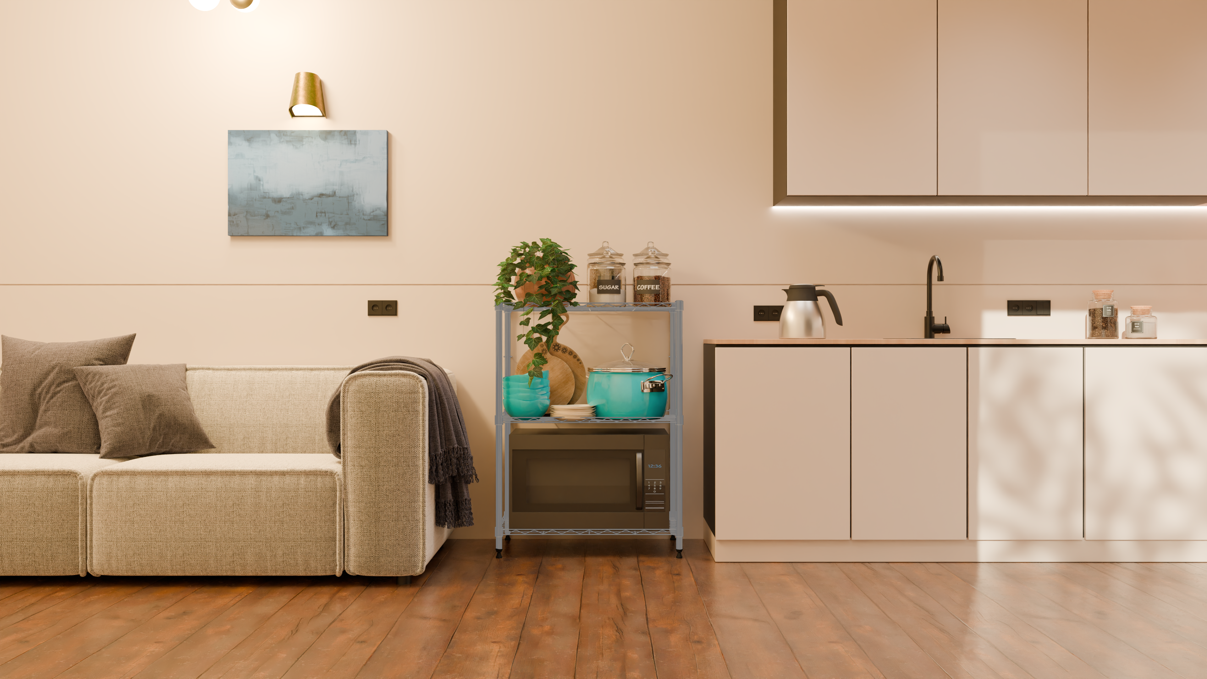 Tune Home 3 Tier Metal Wire Storage Rack - Tune home