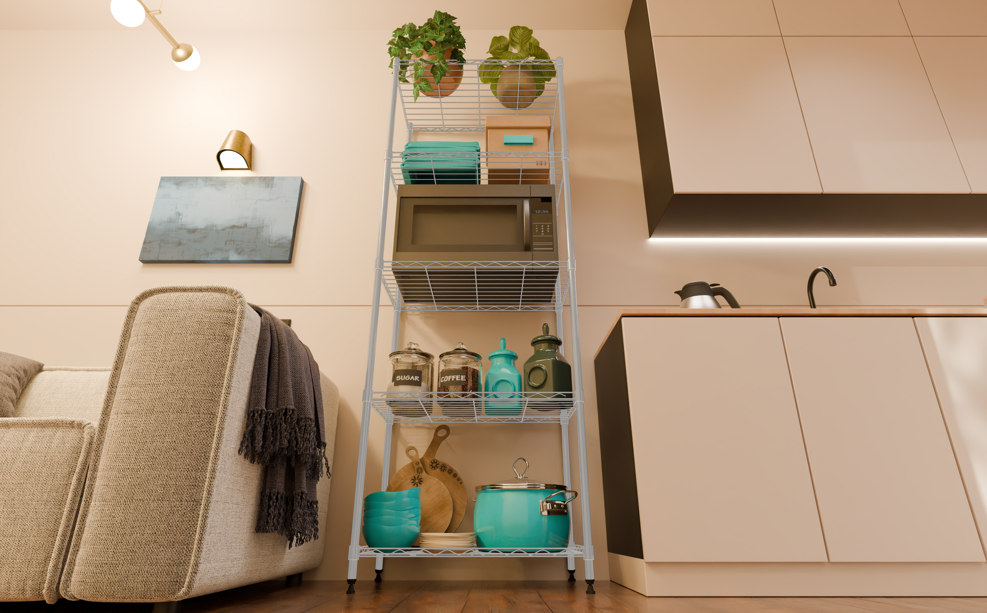 Tune Home 5 Tier Metal Wire Storage Rack - Tune home