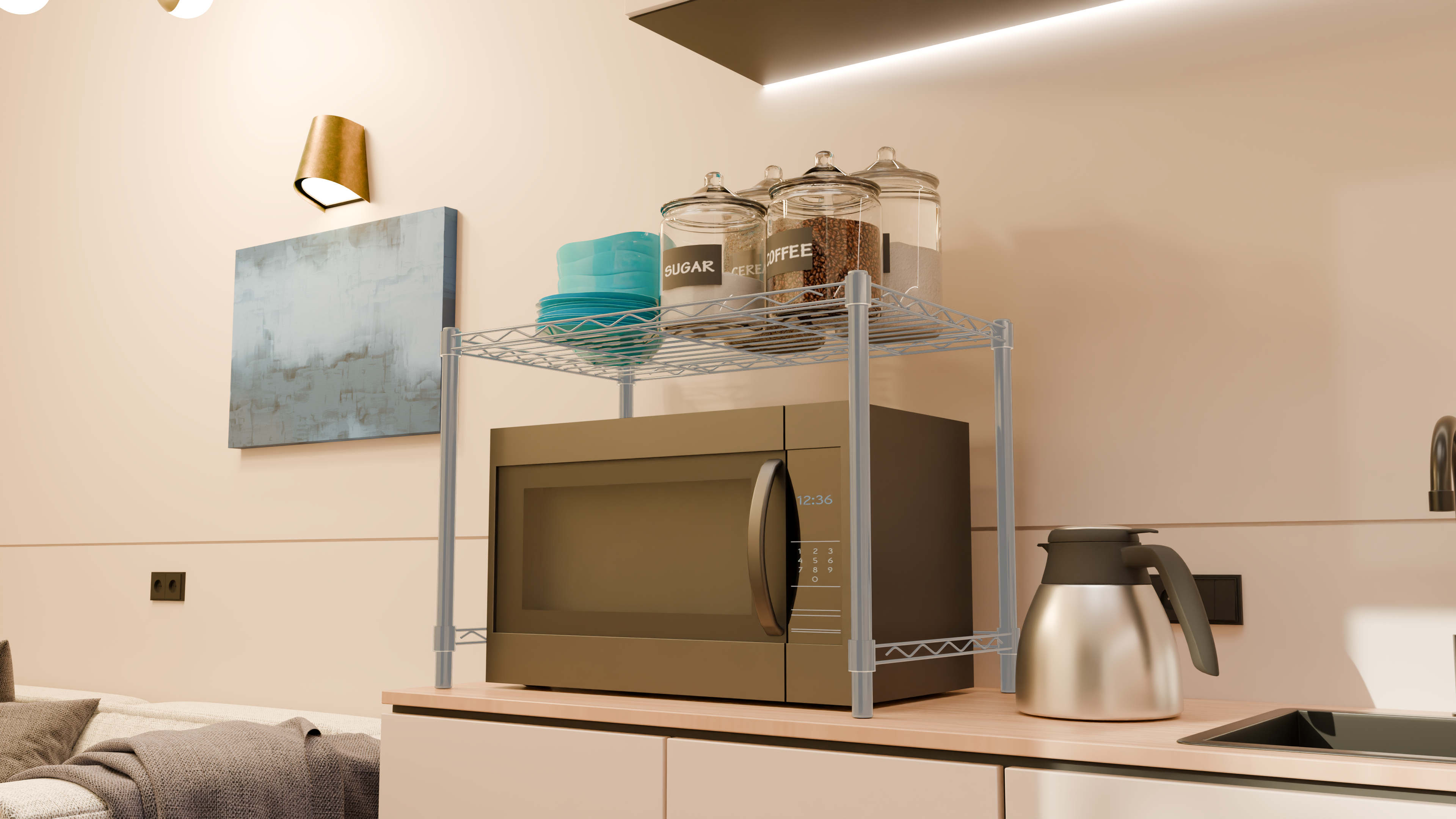 Tune Home 1-Tier Microwave Storage Rack - Tune home