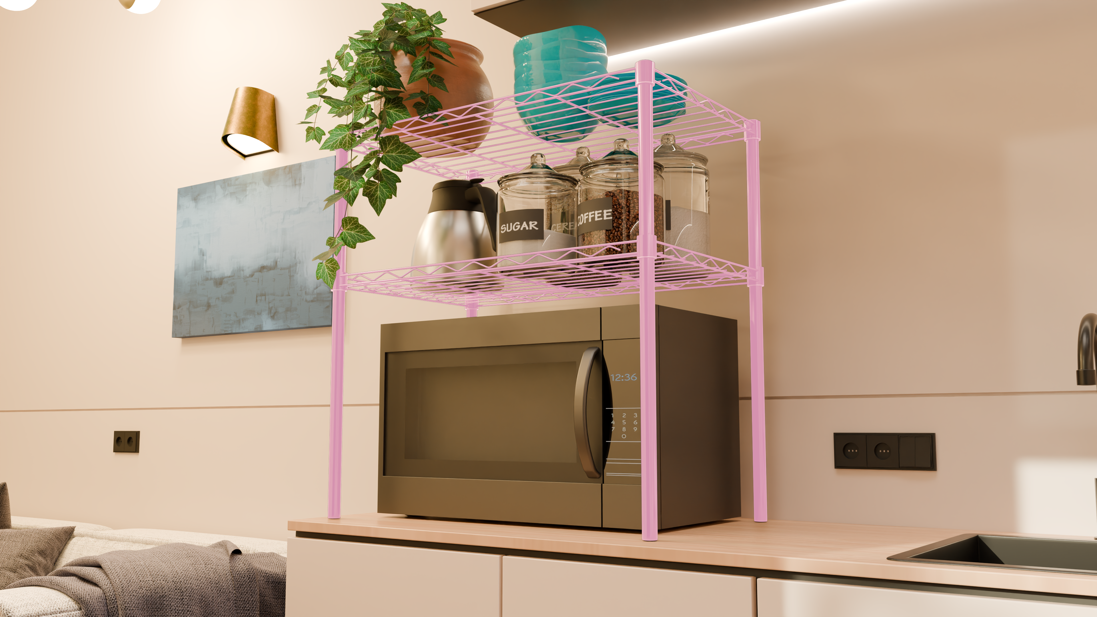 Tune Home 2-Tier Compact Microwave Storage Rack - Tune home