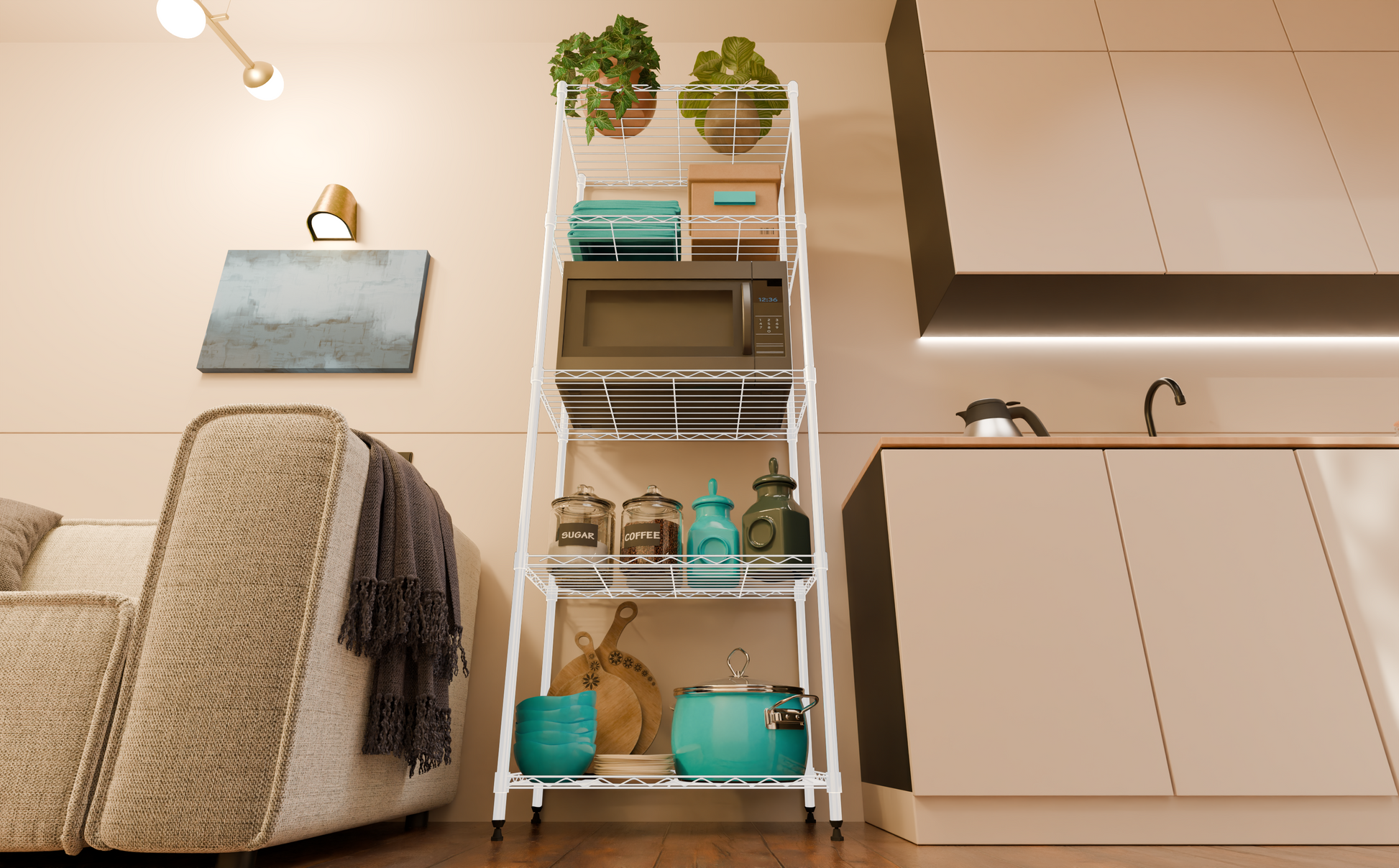 Tune Home 5 Tier Metal Wire Storage Rack - Tune home