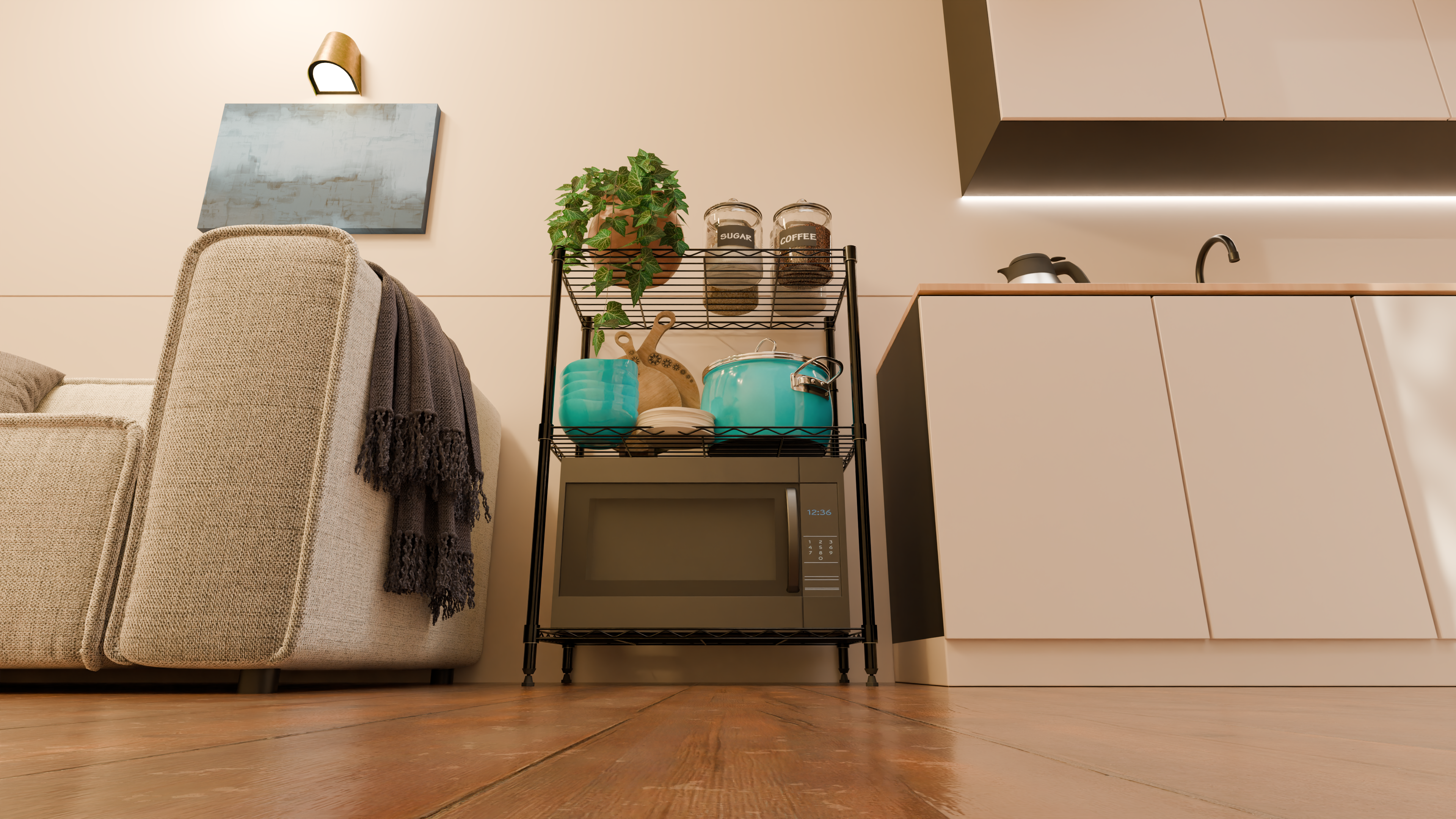 Tune Home 3 Tier Metal Wire Storage Rack - Tune home