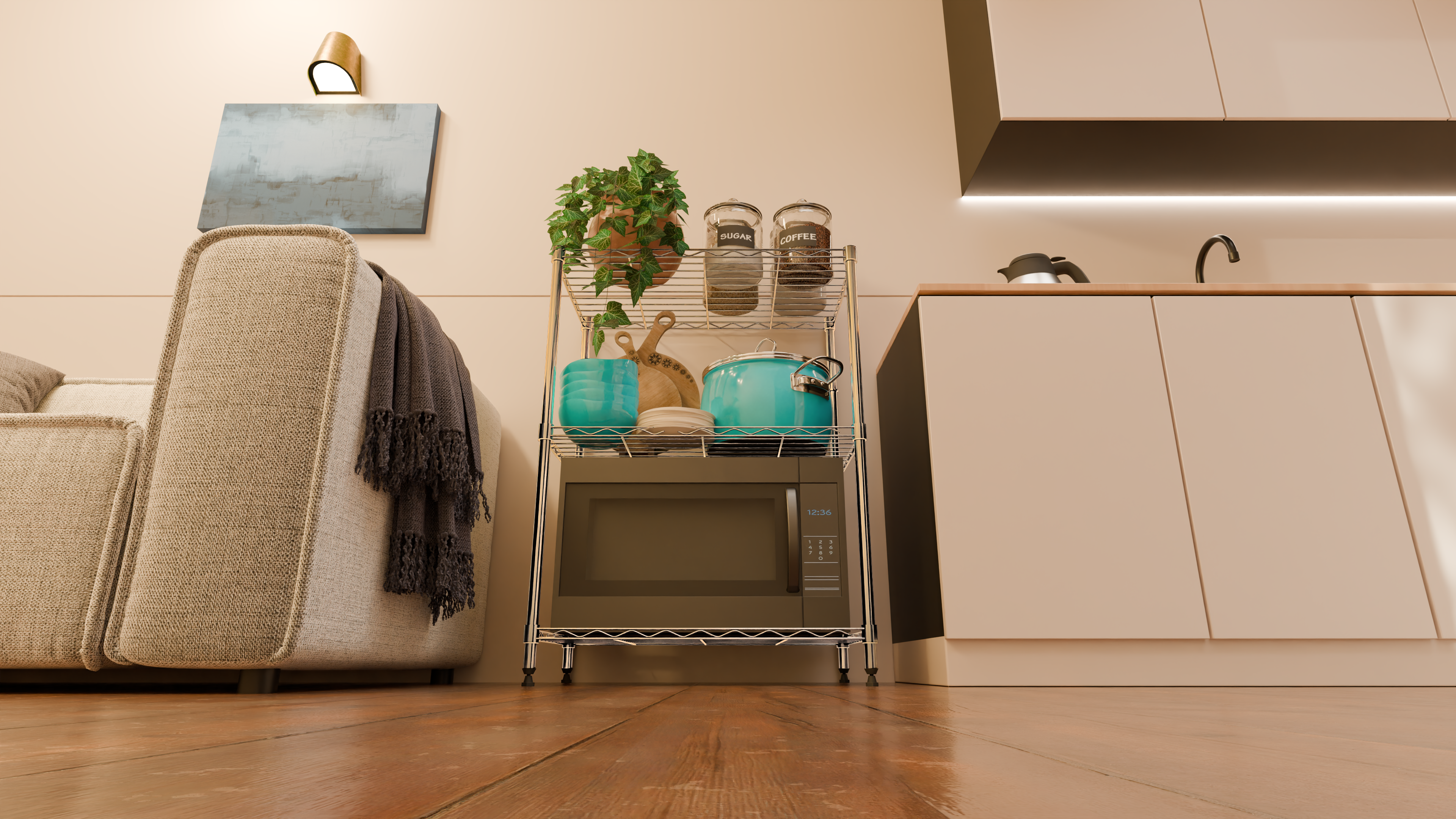 Tune Home 3 Tier Metal Wire Storage Rack - Tune home