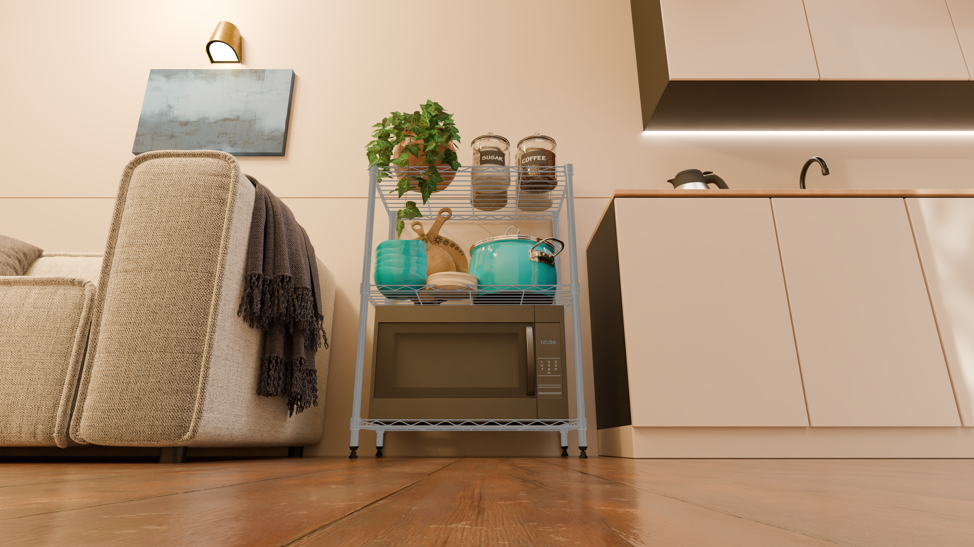 Tune Home 3 Tier Metal Wire Storage Rack - Tune home