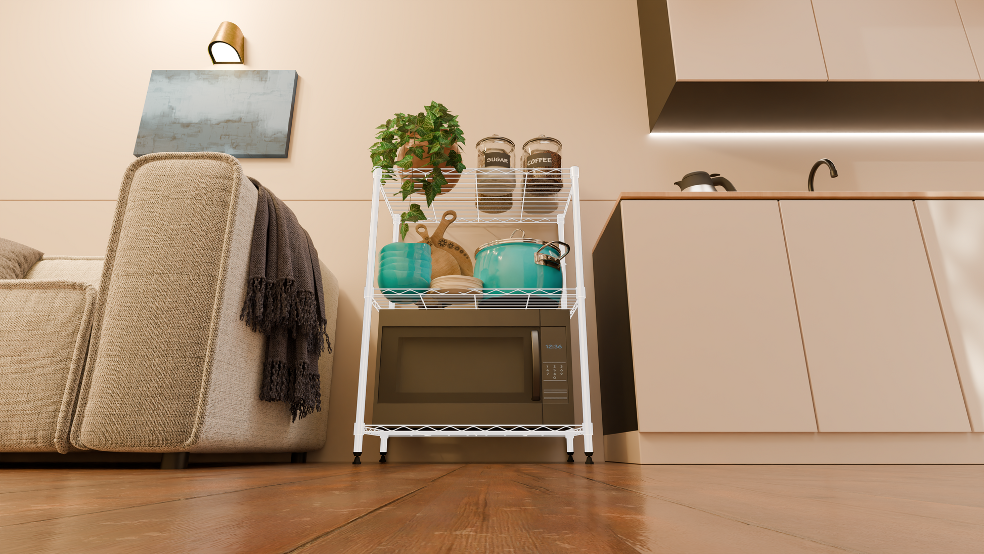 Tune Home 3 Tier Metal Wire Storage Rack - Tune home